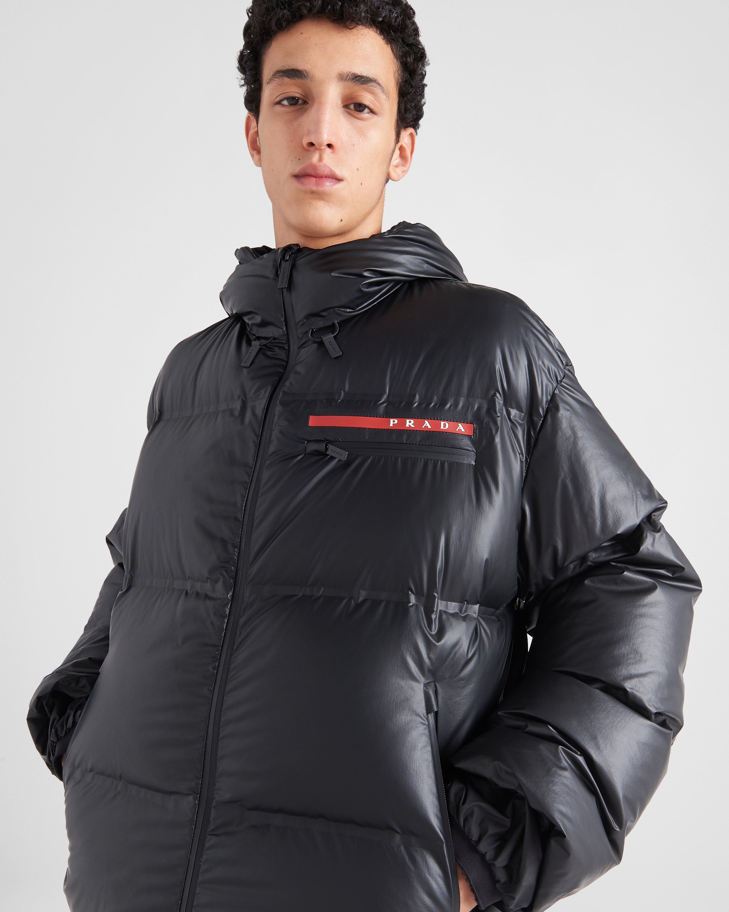 Prada Light Re-Nylon hooded puffer jacket