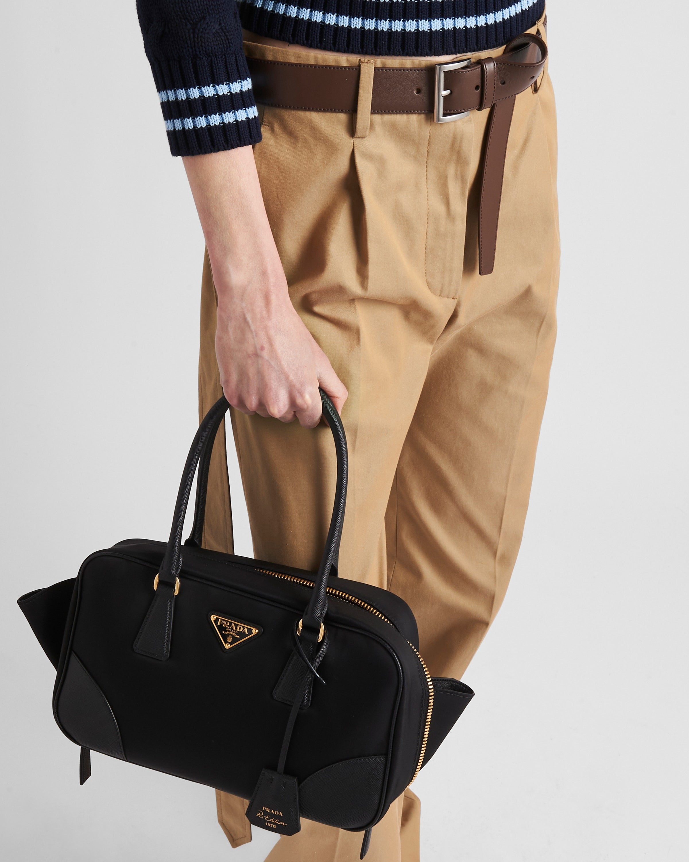 Prada Re-Edition 1978 medium Re-Nylon and Saffiano leather two-handle bag Black