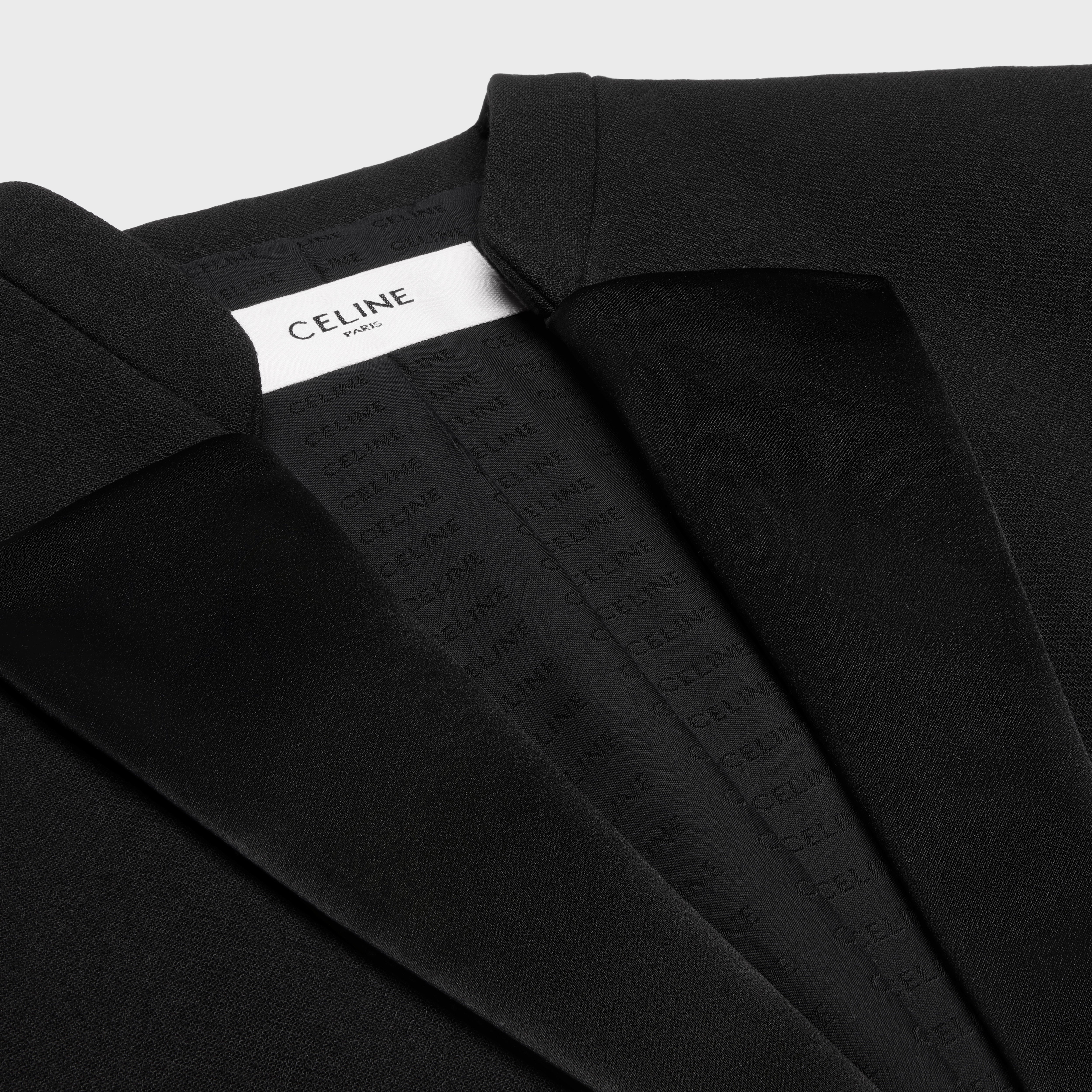 JACKET IN SATIN-LINED DOUBLE FACED WOOL CREPE - BLACK