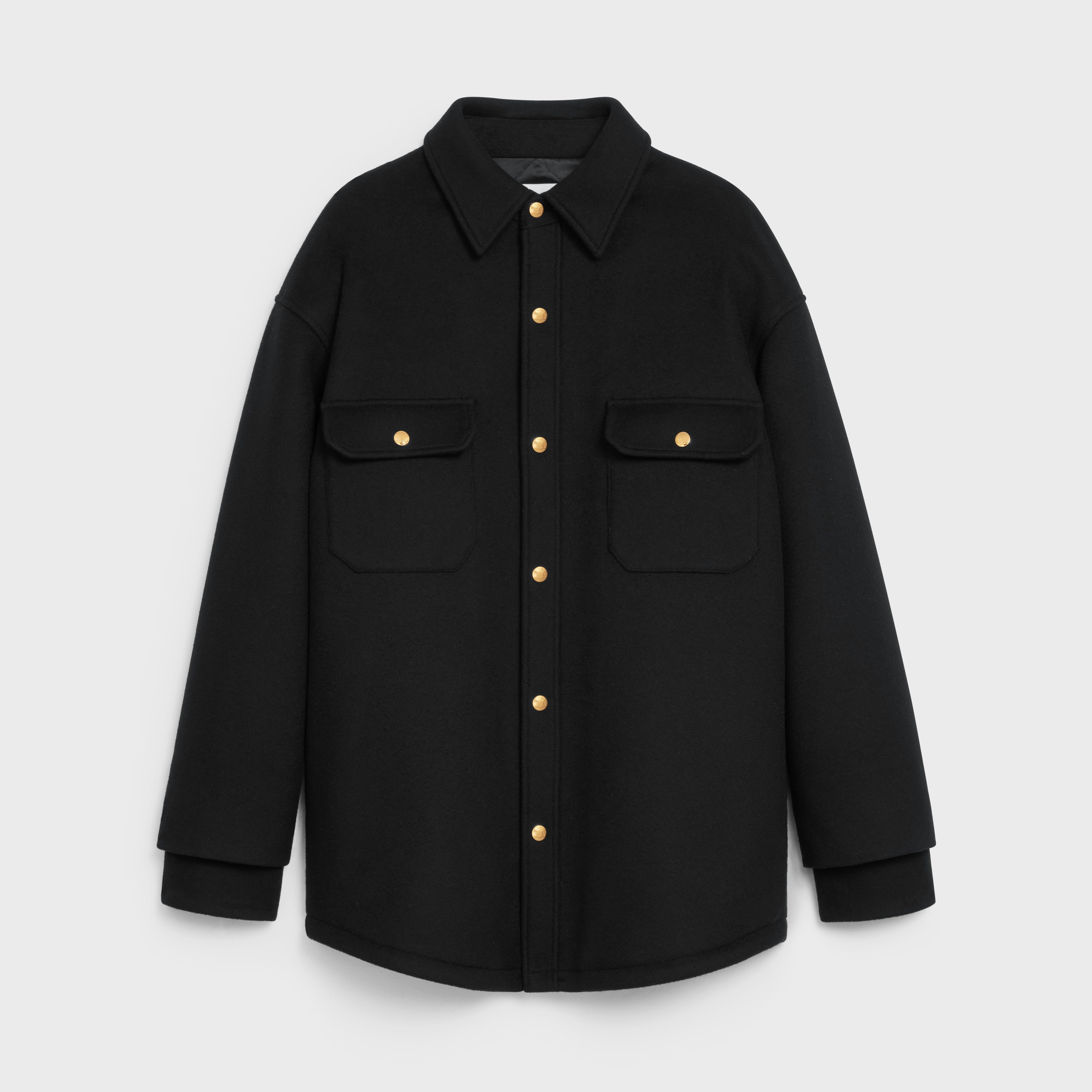 EGG OVERSHIRT IN DOUBLE FACE CASHMERE - BLACK