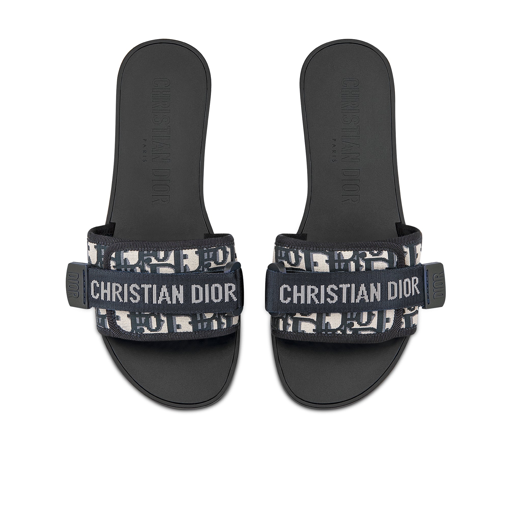 Dio(r)evolution Slide - Shiny Technical Fabric with Deep Blue Dior Oblique Print