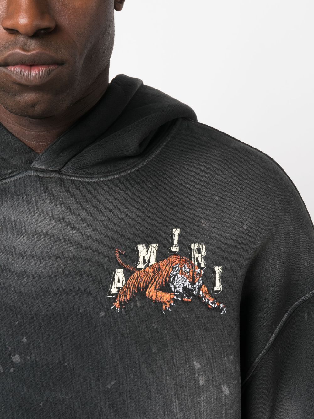 Vintage Tiger rib-trimmed hoodie