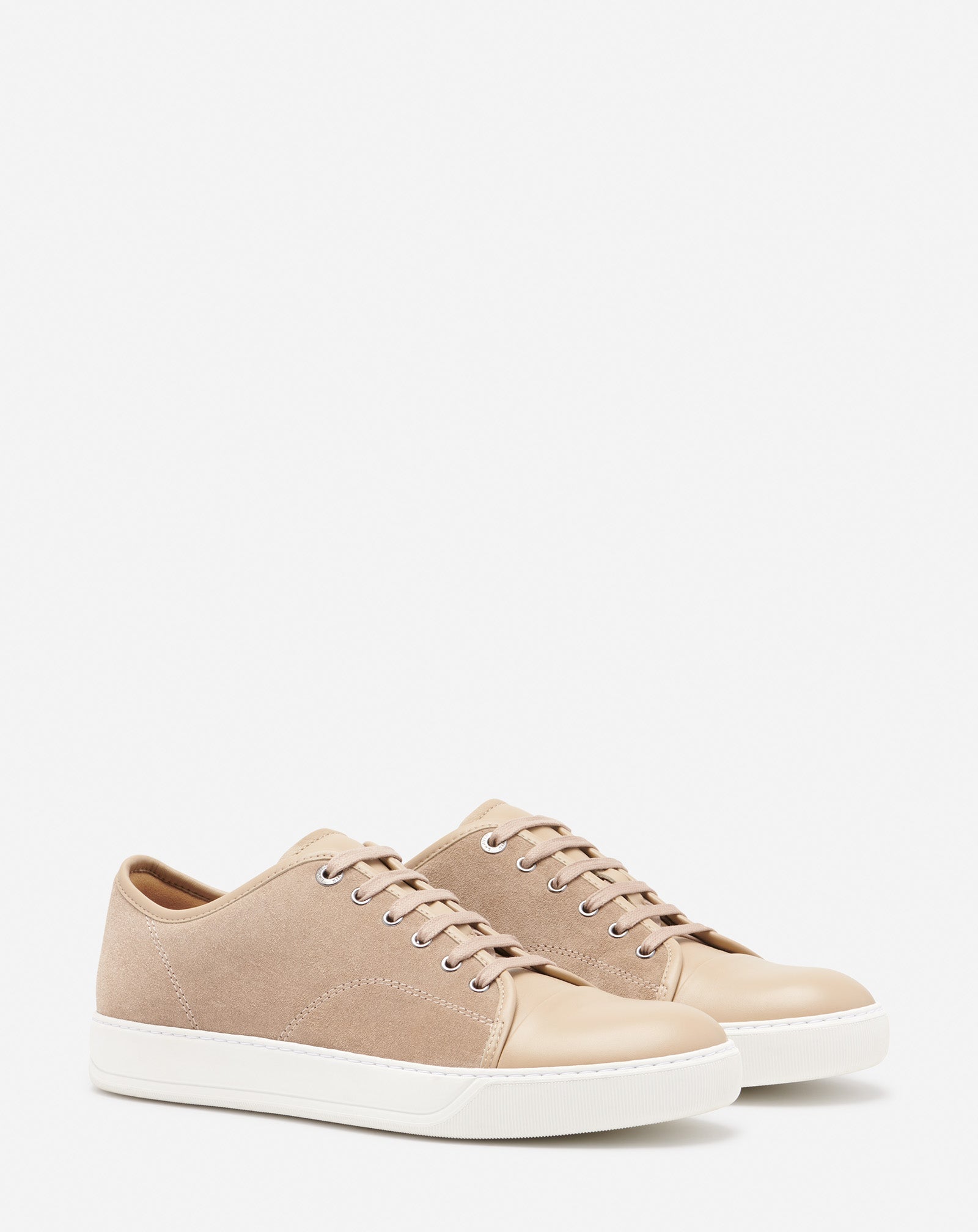 DBB1 LEATHER AND SUEDE SNEAKERS - TAUPE