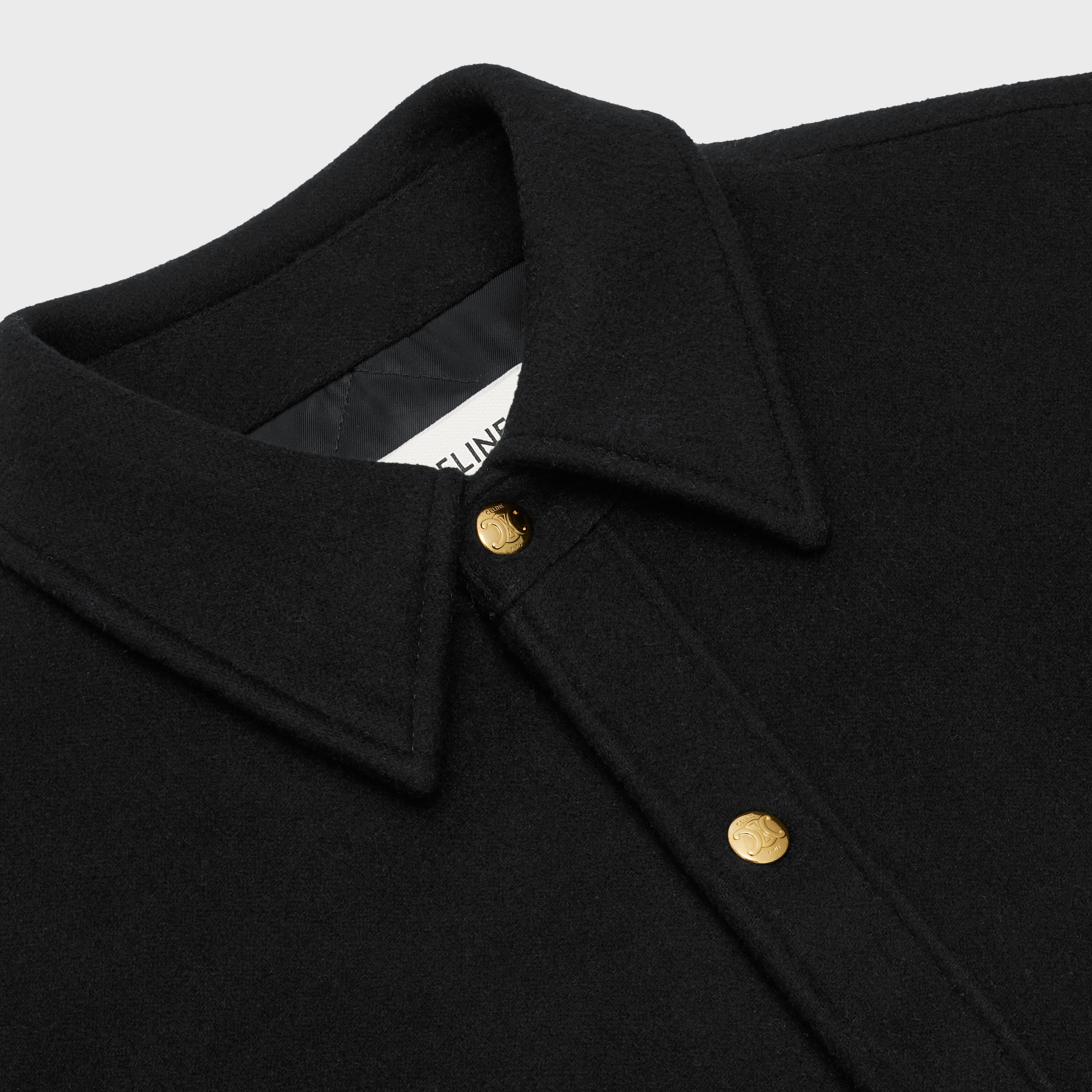 EGG OVERSHIRT IN DOUBLE FACE CASHMERE - BLACK