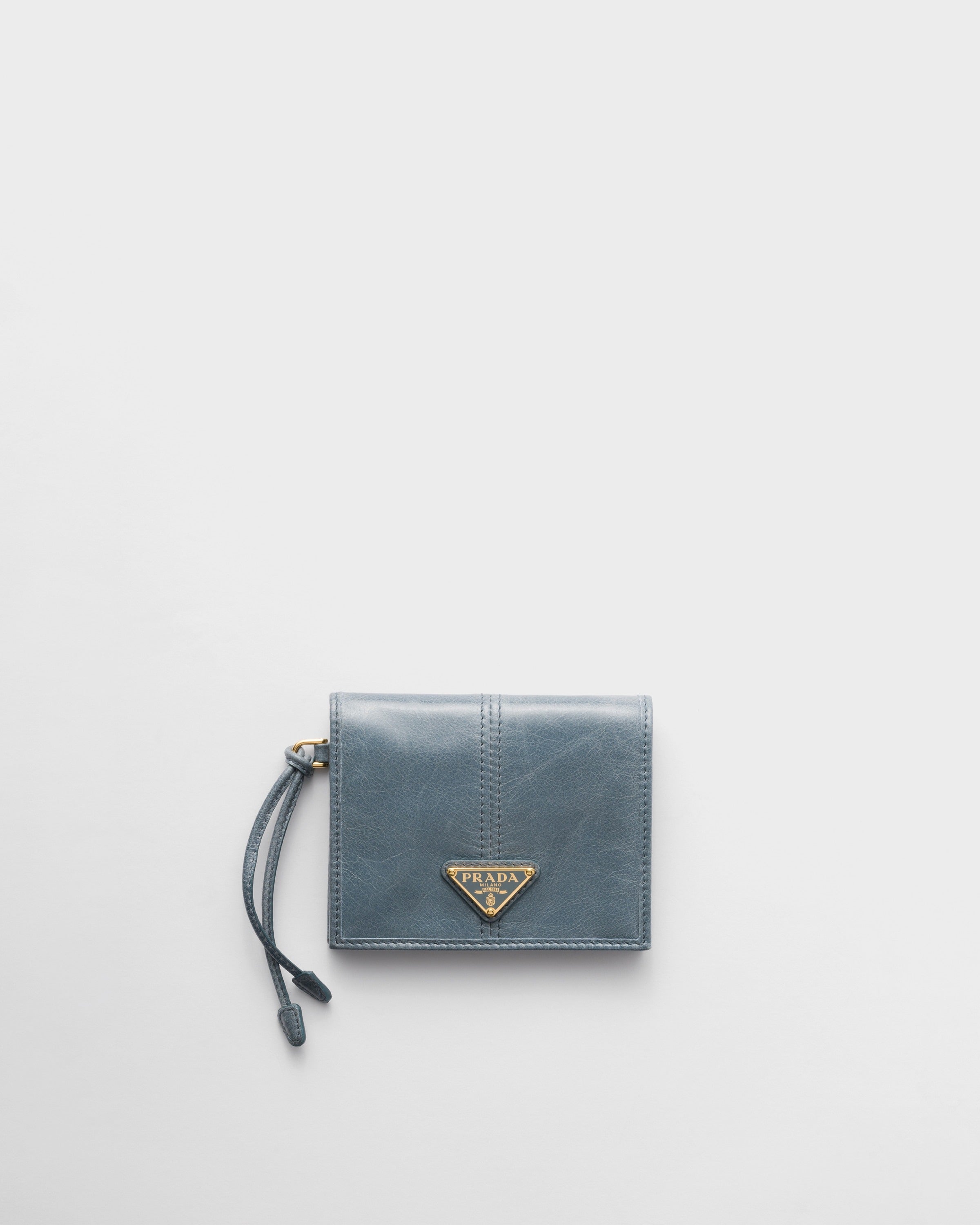 Small leather wallet Aviator Blue