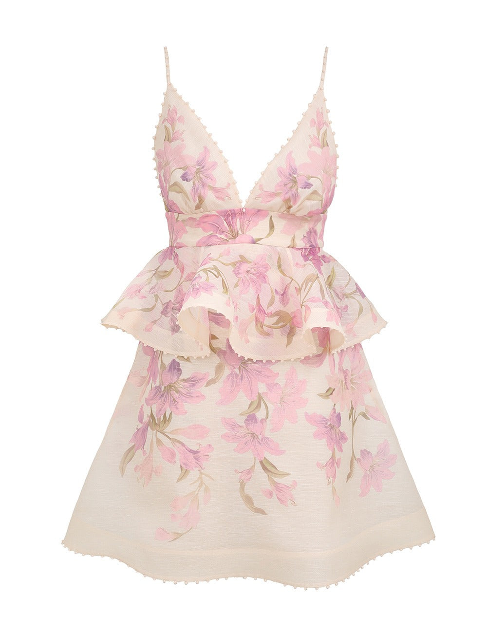 Dawning Ruffle Mini Dress Ivory Lily