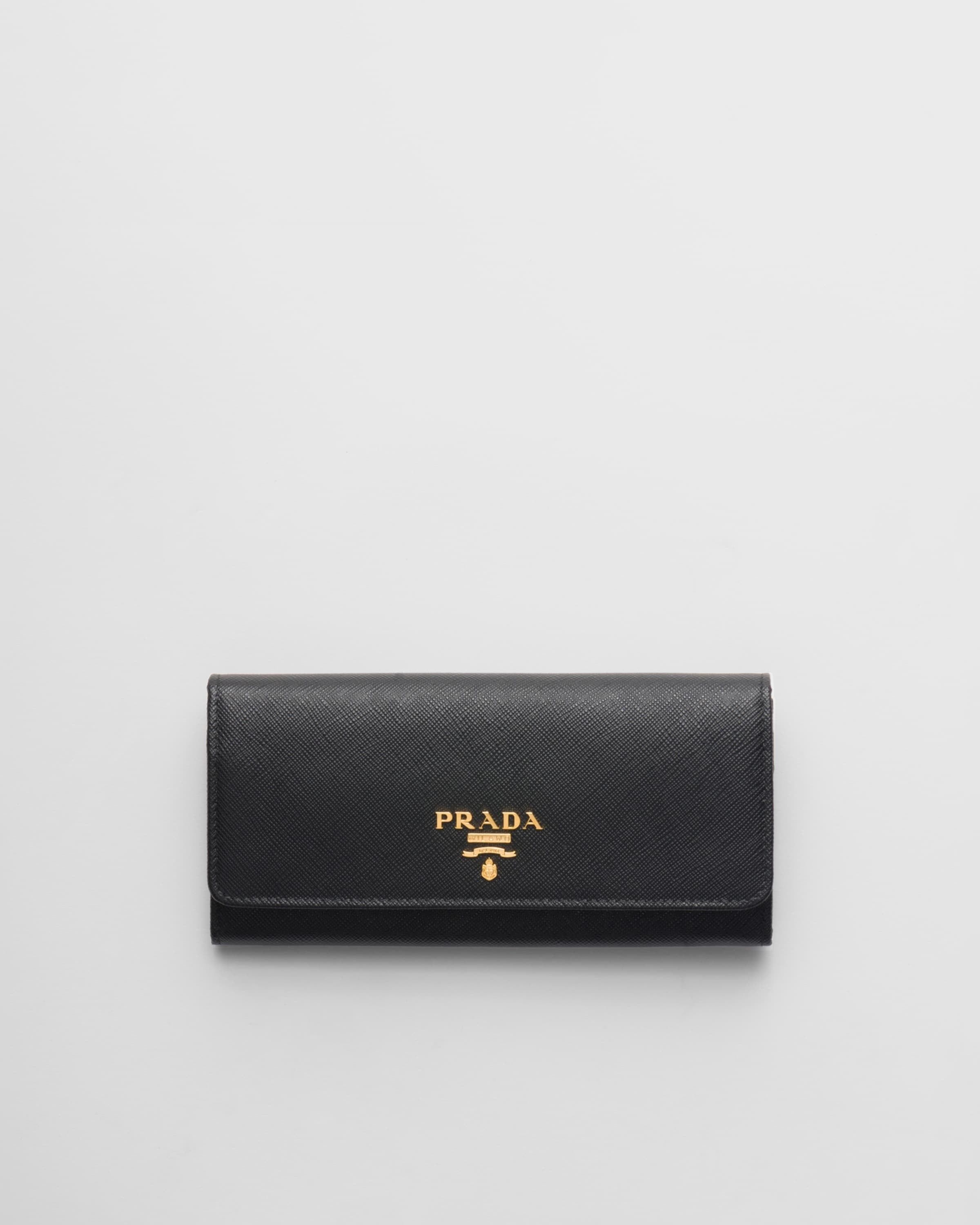 Large Saffiano Leather Wallet Black