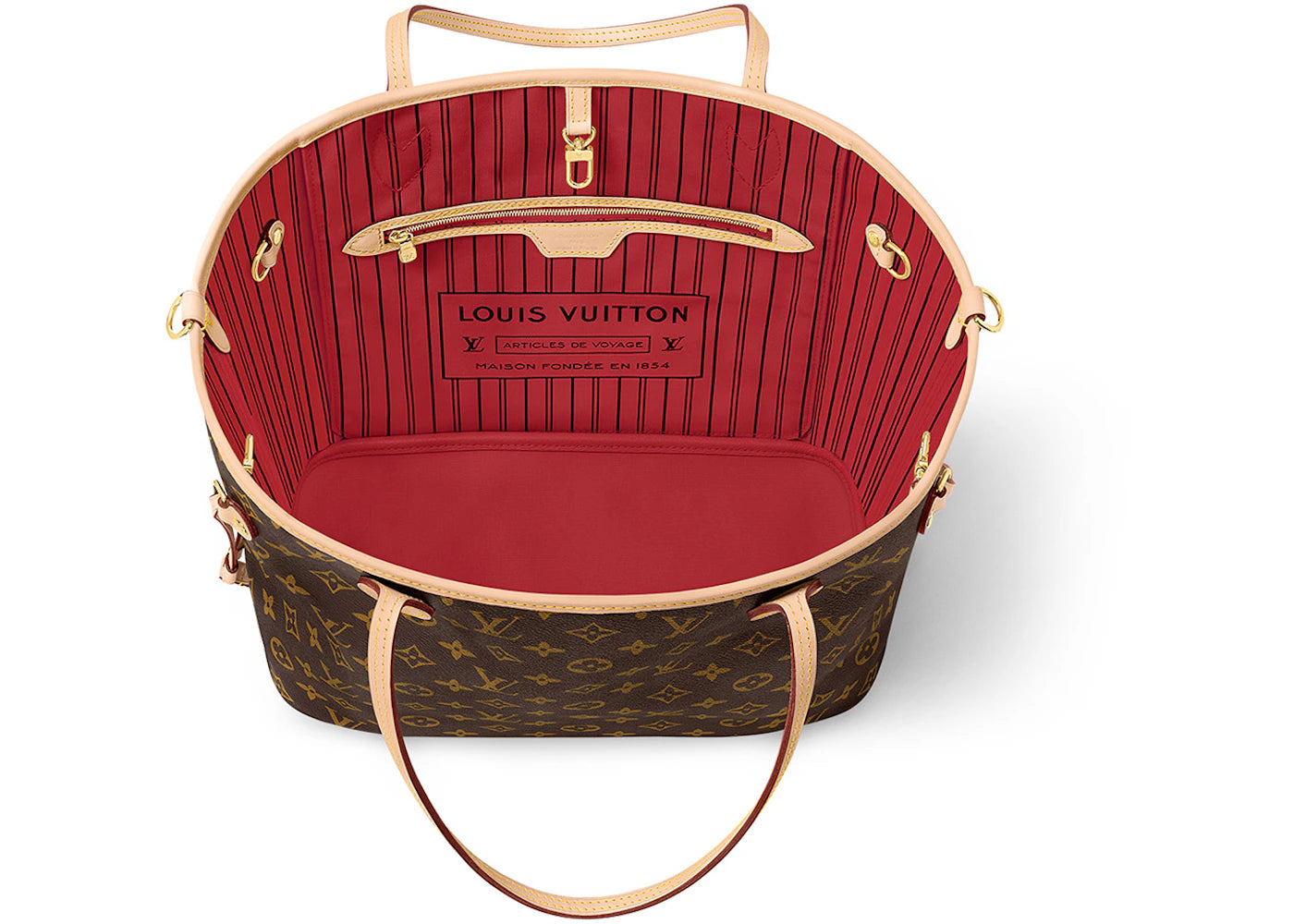 Louis Vuitton Neverfull Bandouliere MM Inside Out Monogram/Rouge Sari