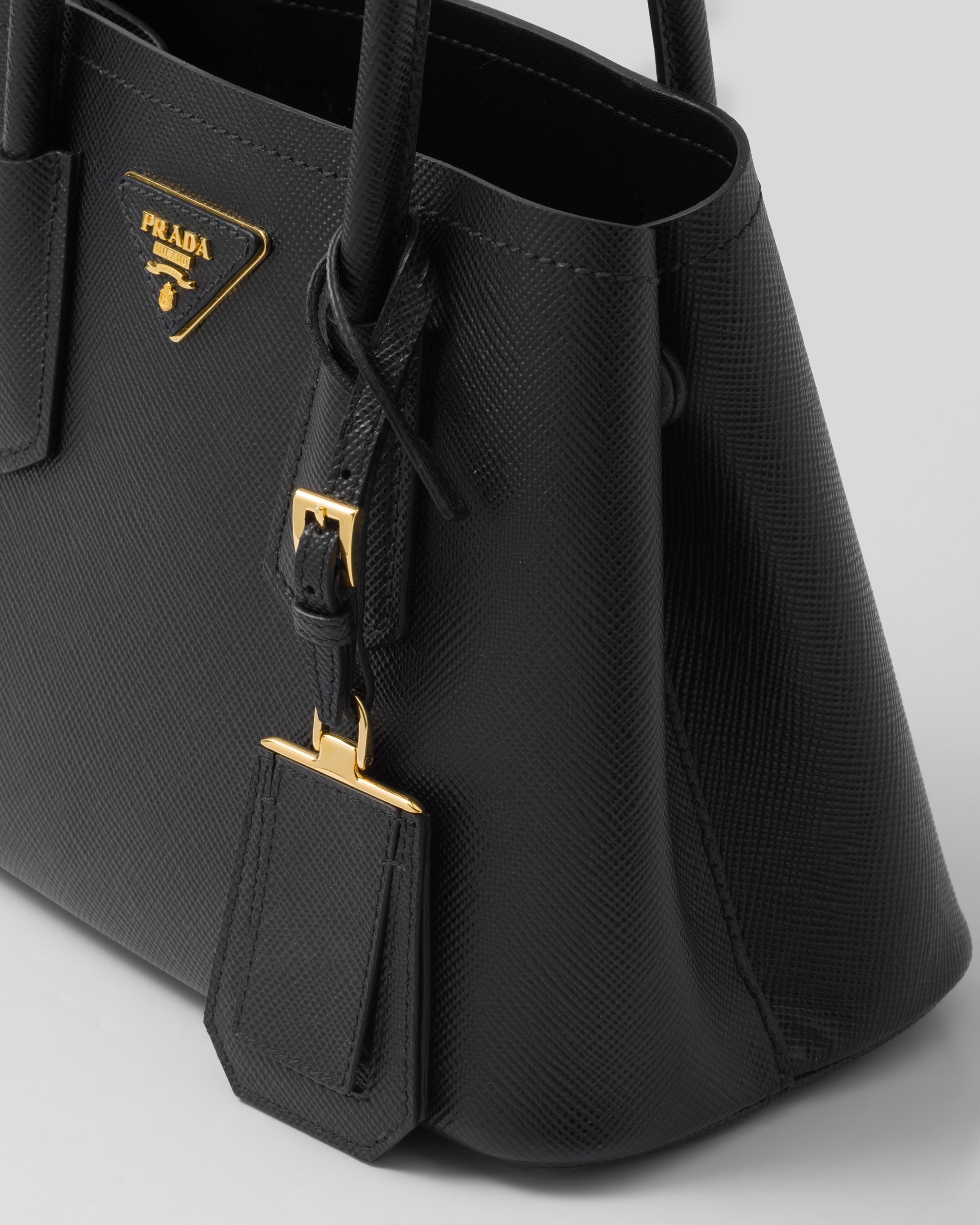 Small Prada Double Saffiano leather bag Black