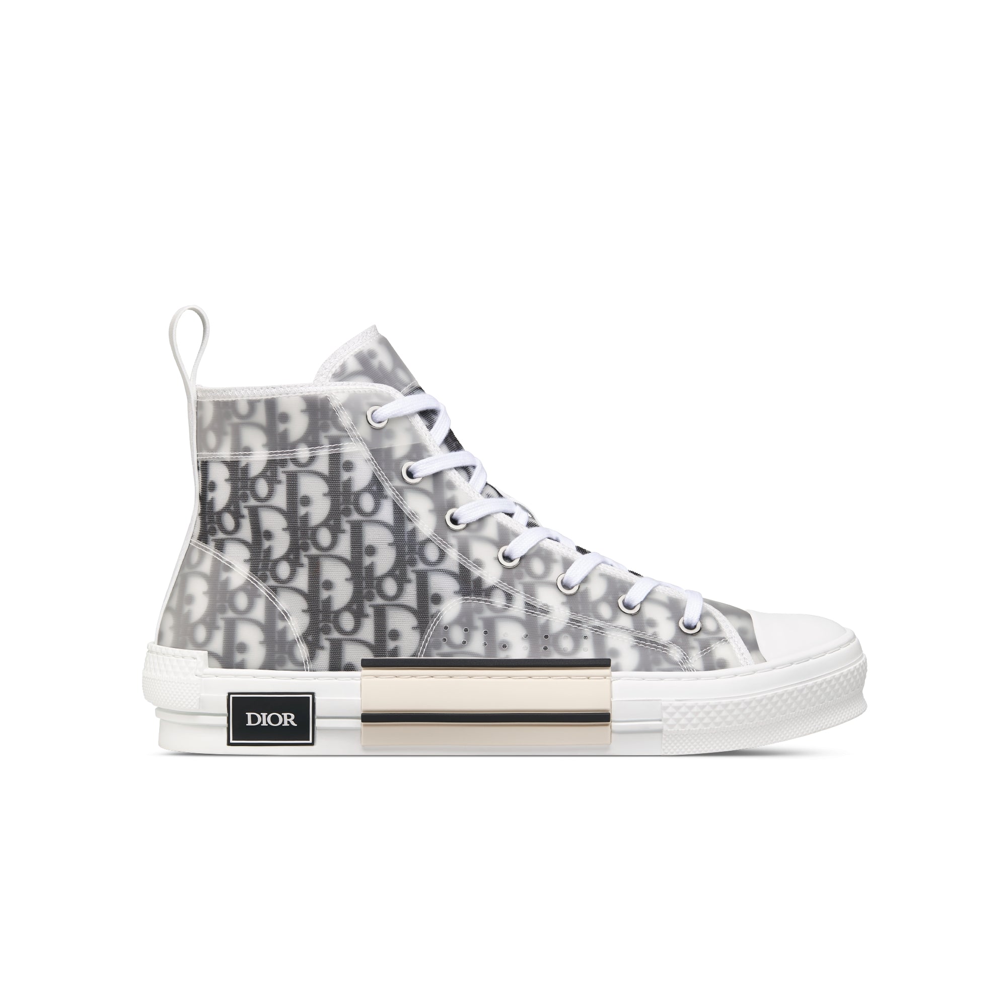 B23 High-Top Sneaker - White and Black Dior Oblique Canvas