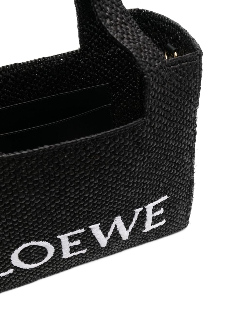 LOEWE Small Loewe Font Raffia Tote Bag