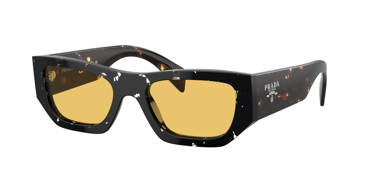 PRADA PR A01S Havana Black Transparent - Unisex Luxury Sunglasses, Yel