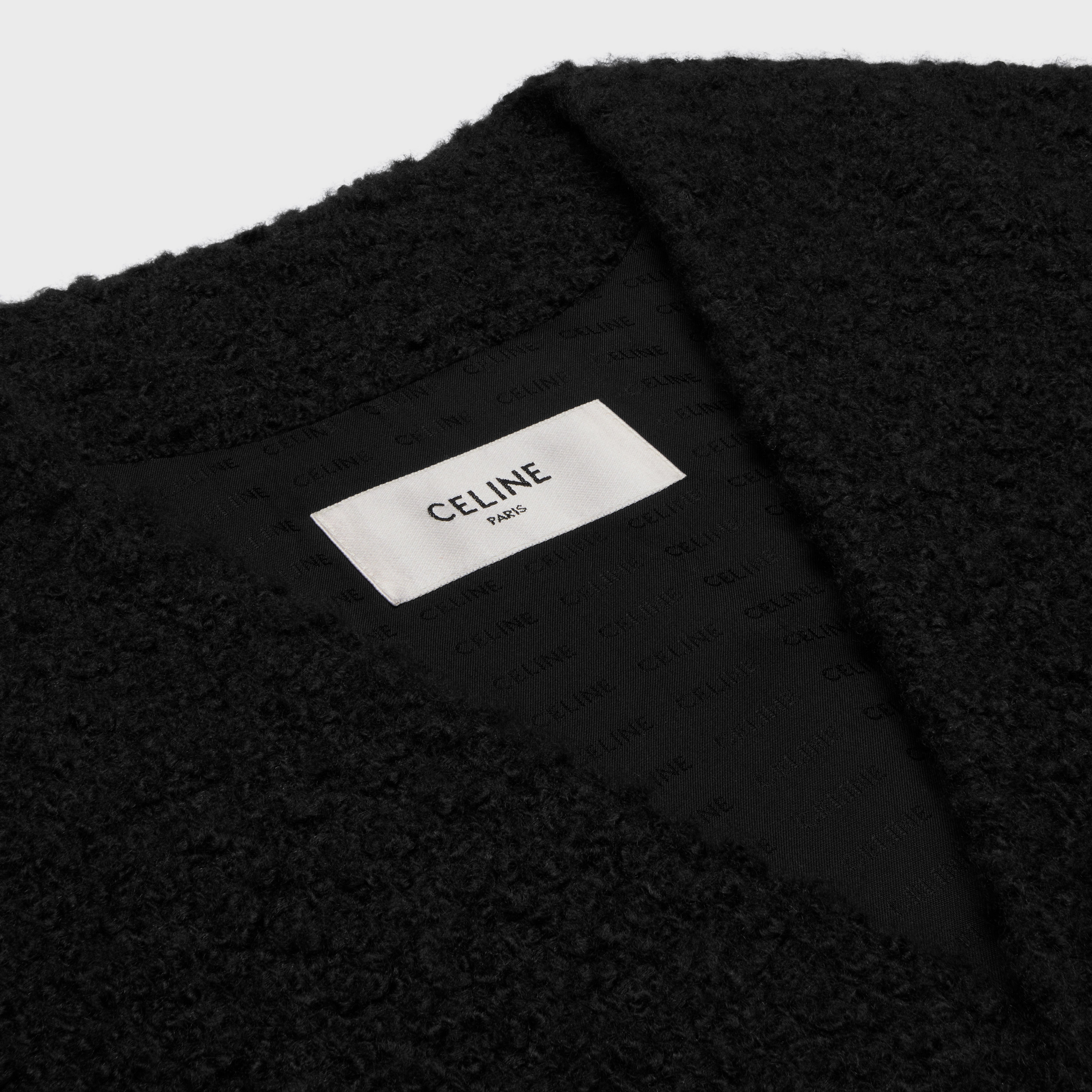 OVERSIZED JACKET IN BOUCLÉ TWEED CASHMERE - BLACK