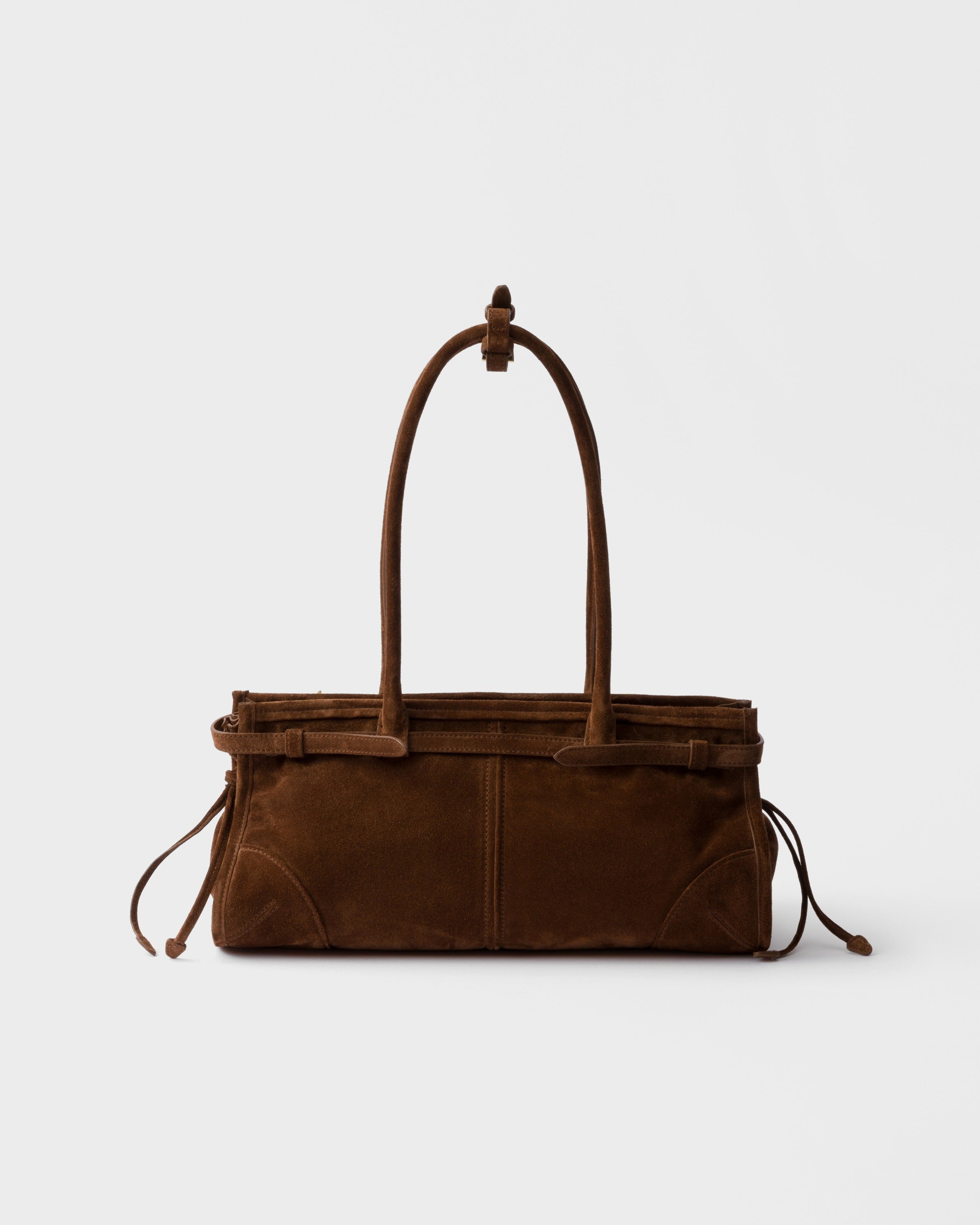 Prada Bonnie medium suede handbag Cocoa Brown