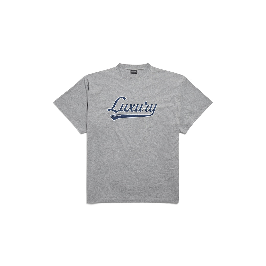 Men's Luxury Script Oversized T-shirt in Dark Heather Grey/Blue