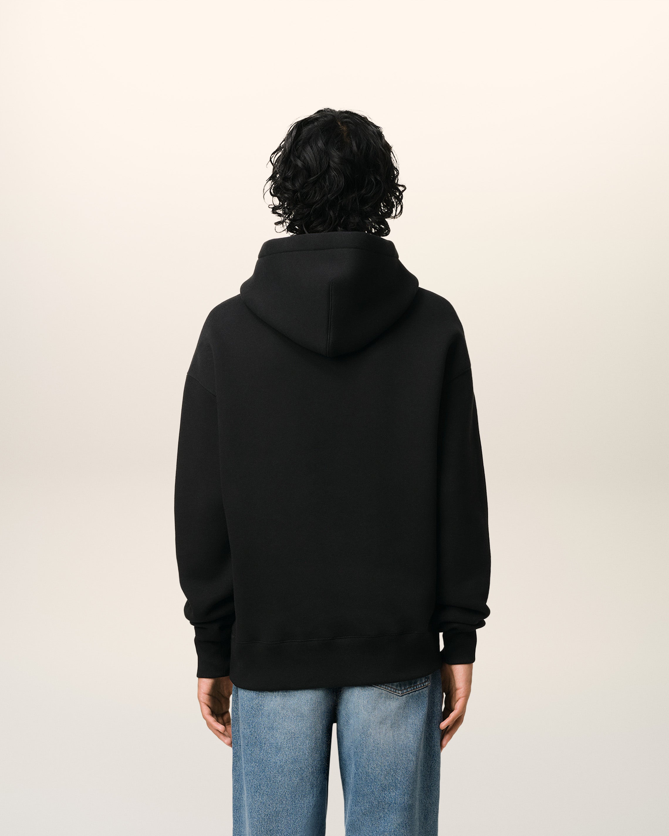 BLACK COTTON AMI DE COEUR HOODIE BLACK