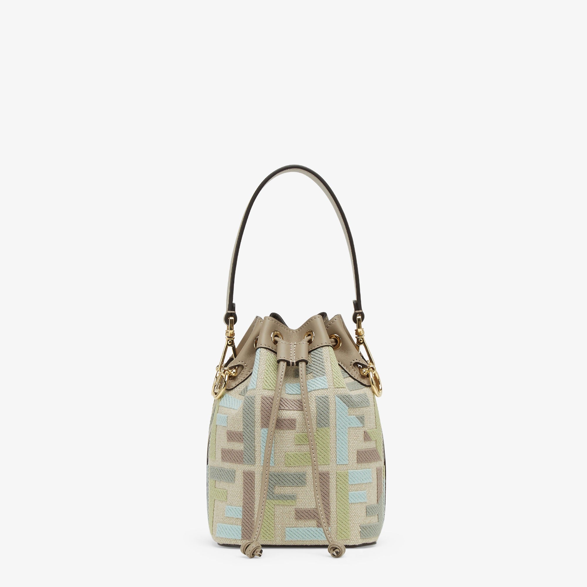 Mon Tresor Canvas mini-bag with multicolor FF embroidery