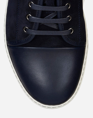 DBB1 LEATHER AND SUEDE SNEAKERS - NAVY BLUE