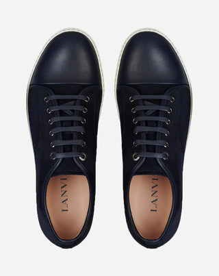 DBB1 LEATHER AND SUEDE SNEAKERS - NAVY BLUE