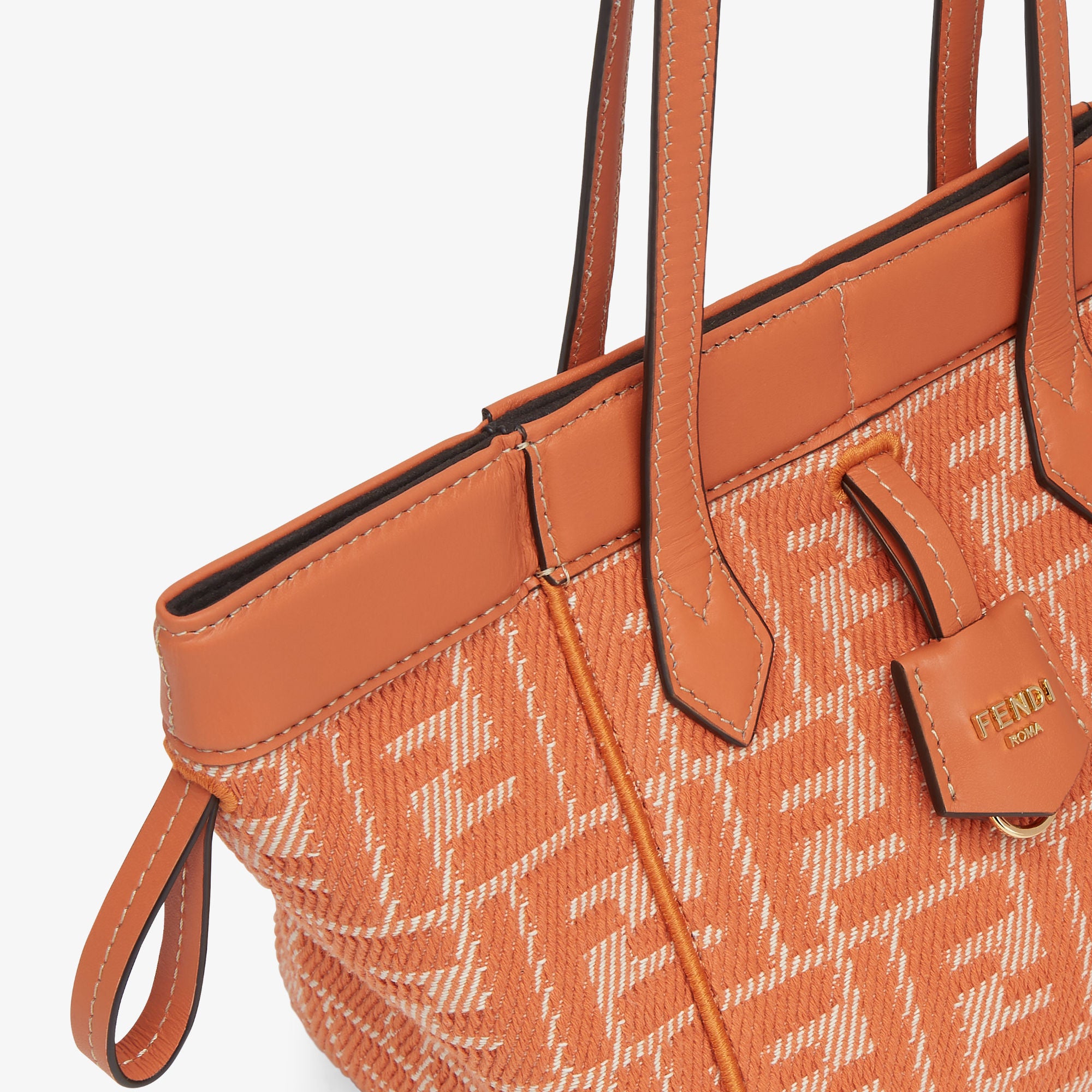 Fendi Origami Mini Orange denim-effect FF jacquard transformable mini-bag