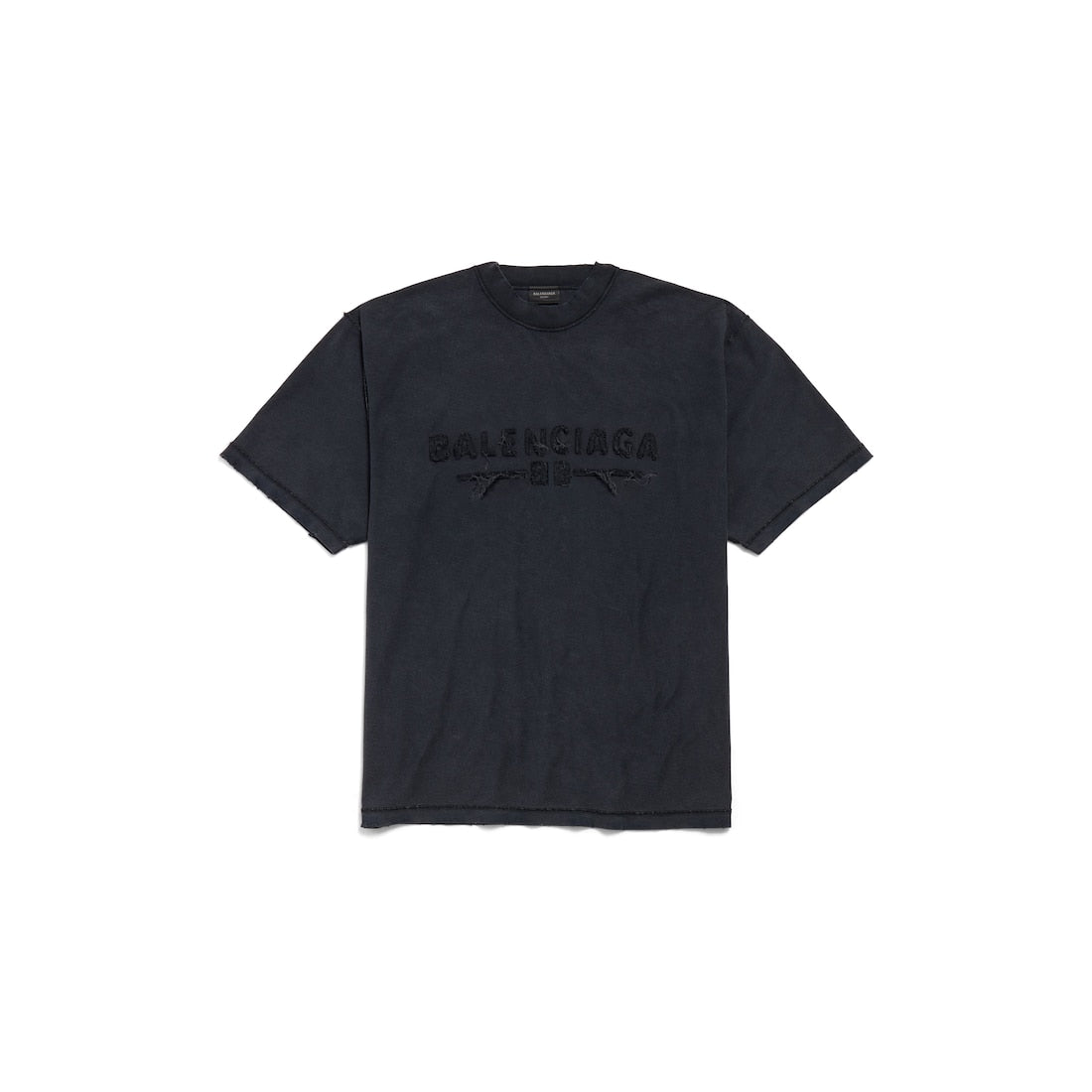 Men's Inside-out T-shirt Medium Fit in Black Faded