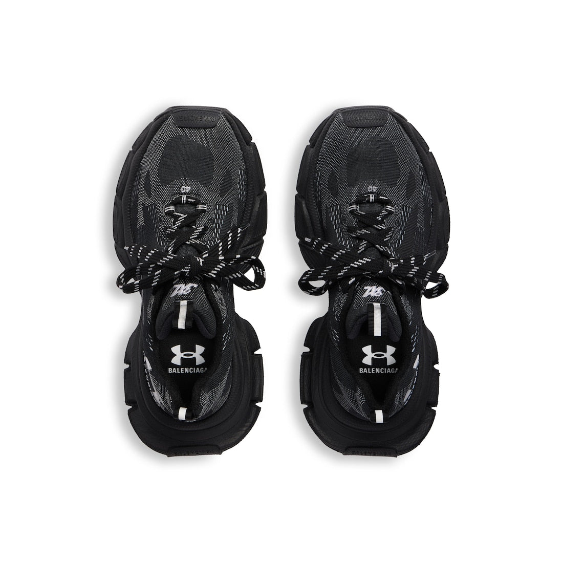 Under Armour® 3XL Knit Sneaker in black and white polyester