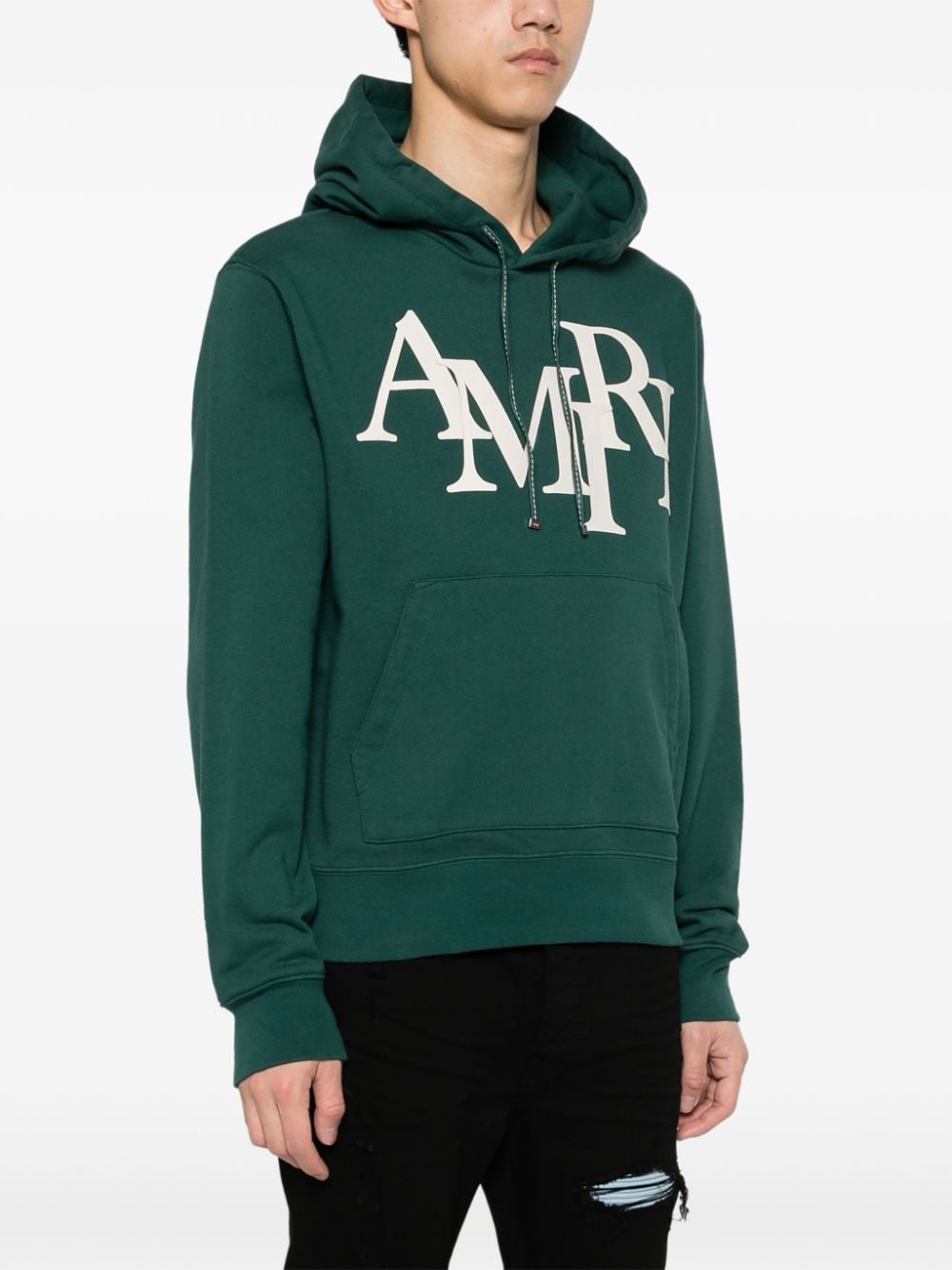 Logo-appliqué cotton hoodie