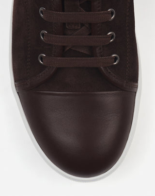 DBB1 LEATHER AND SUEDE SNEAKERS - ESPRESSO/WHITE