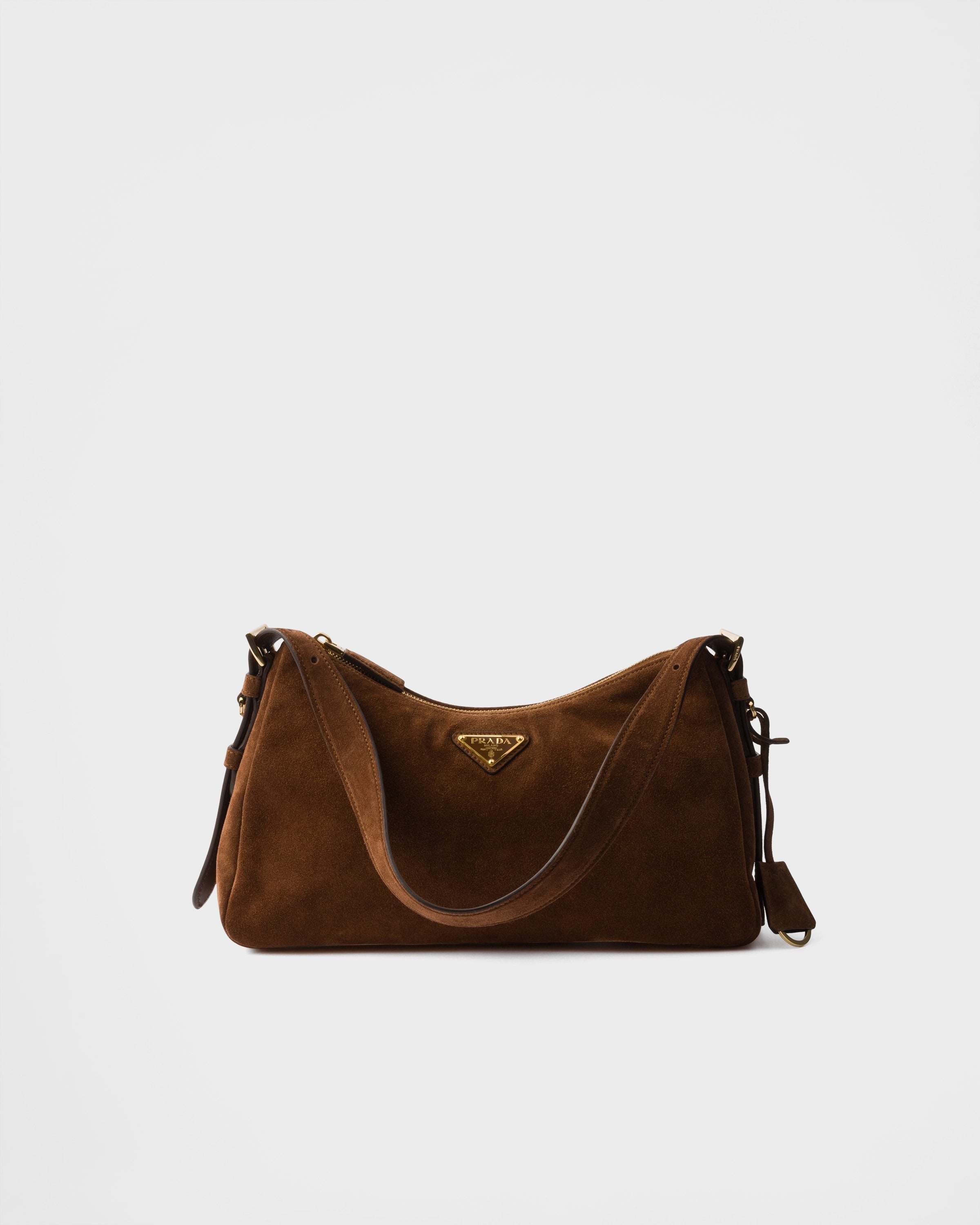 Prada Aimée medium suede shoulder bag Cocoa Brown