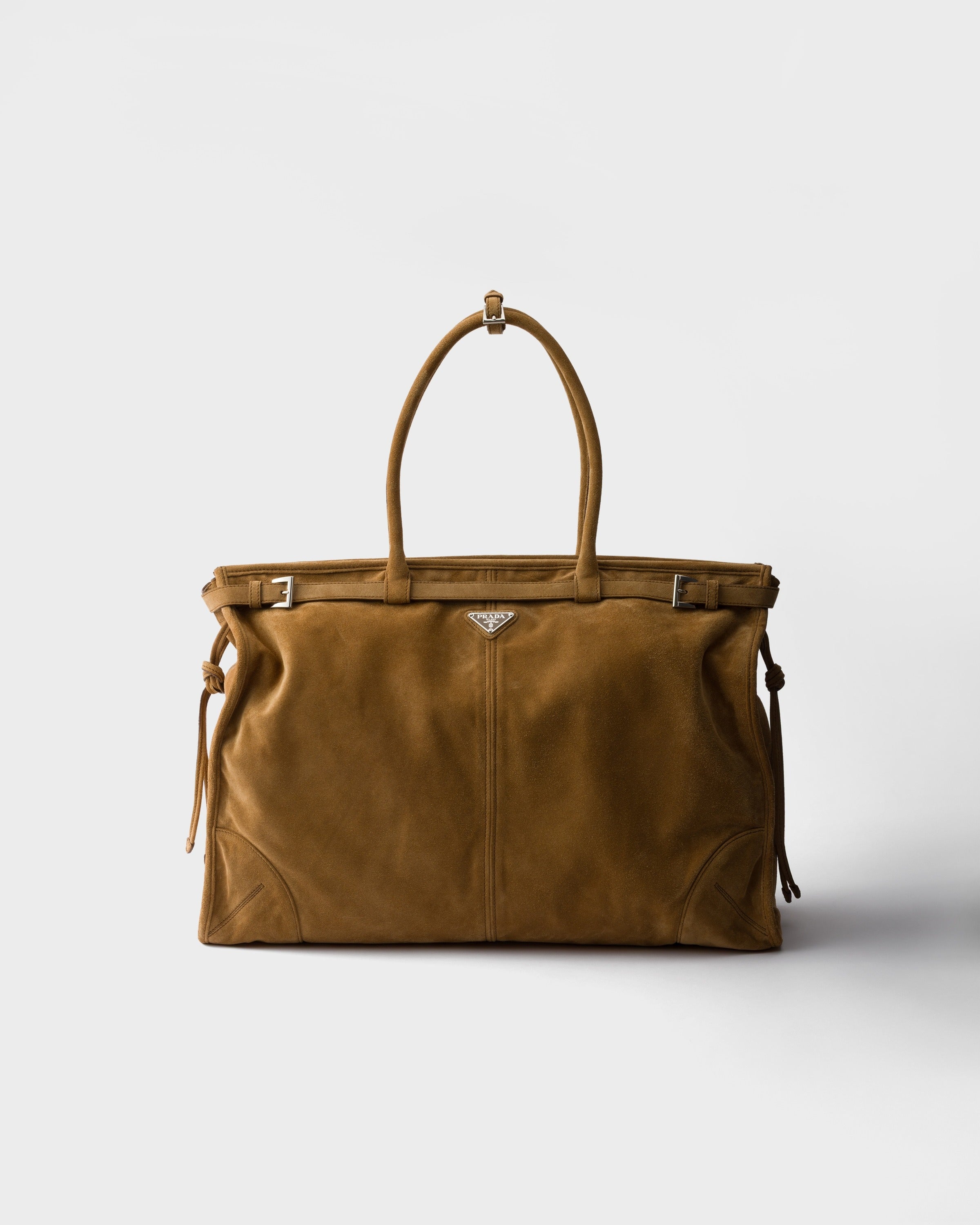Prada Bonnie suede tote bag Cinnamon