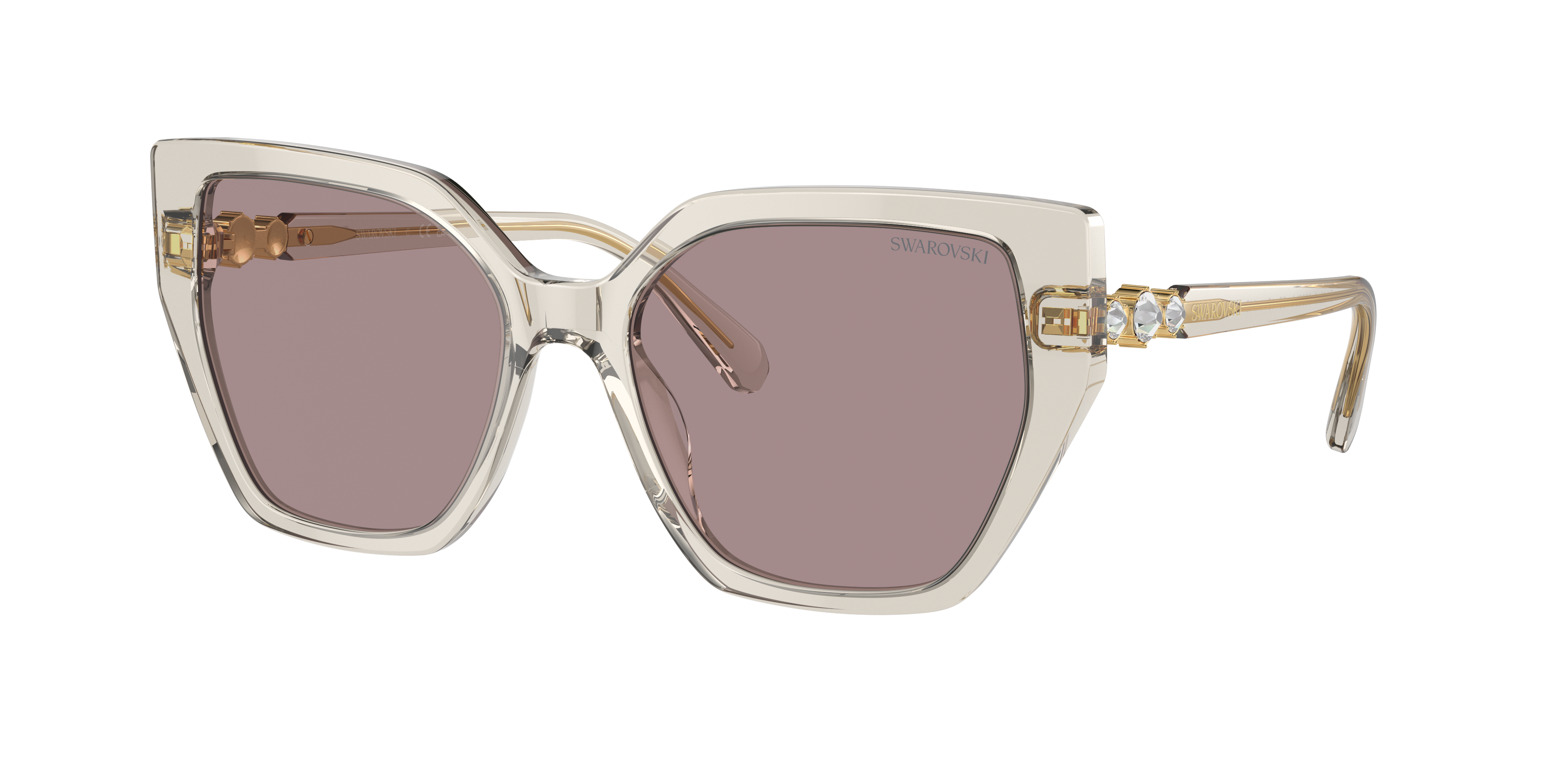 SWAROVSKI SK6016 Transparent Beige - Women Sunglasses, Violet Lens