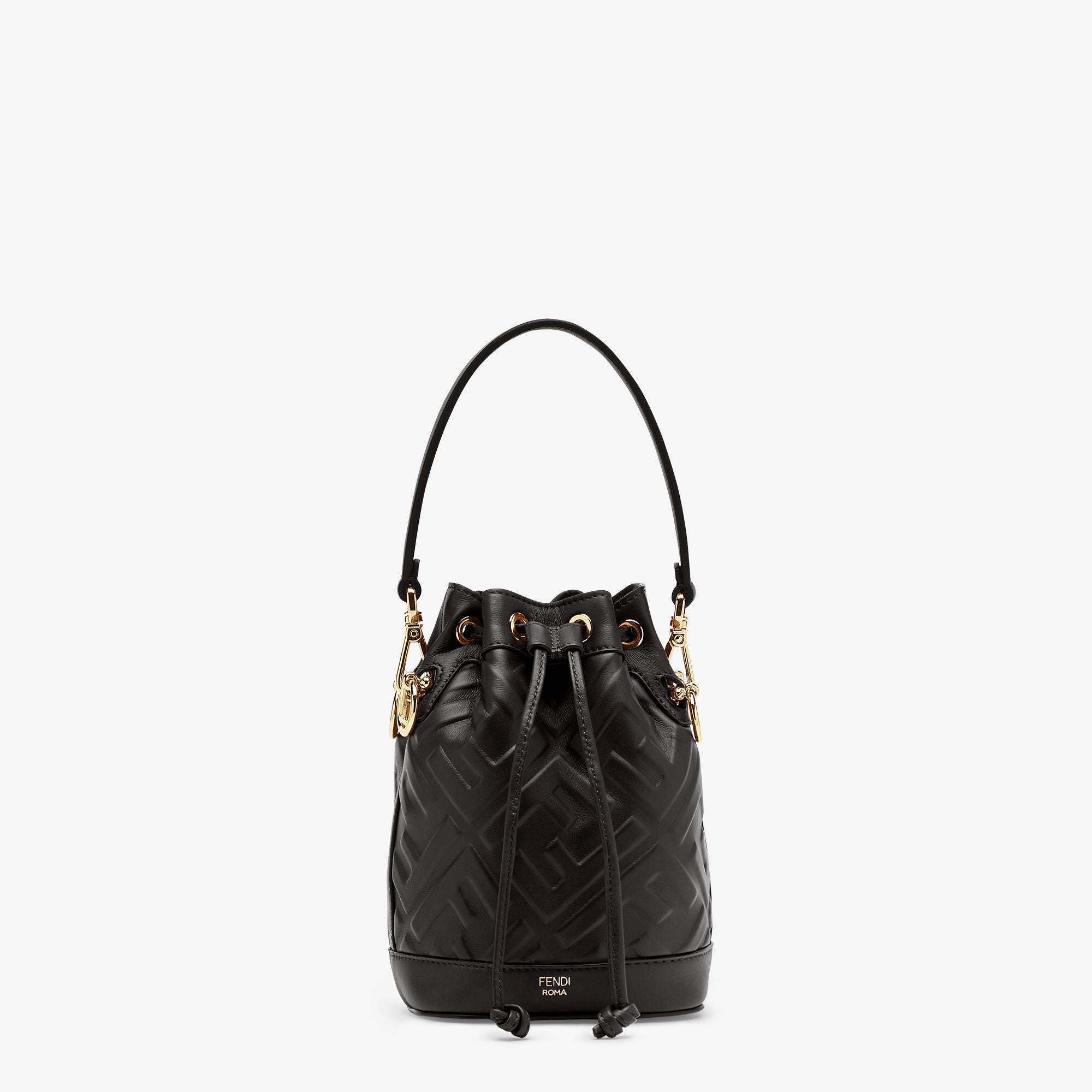 Mon Tresor Black leather mini-bag with FF motif