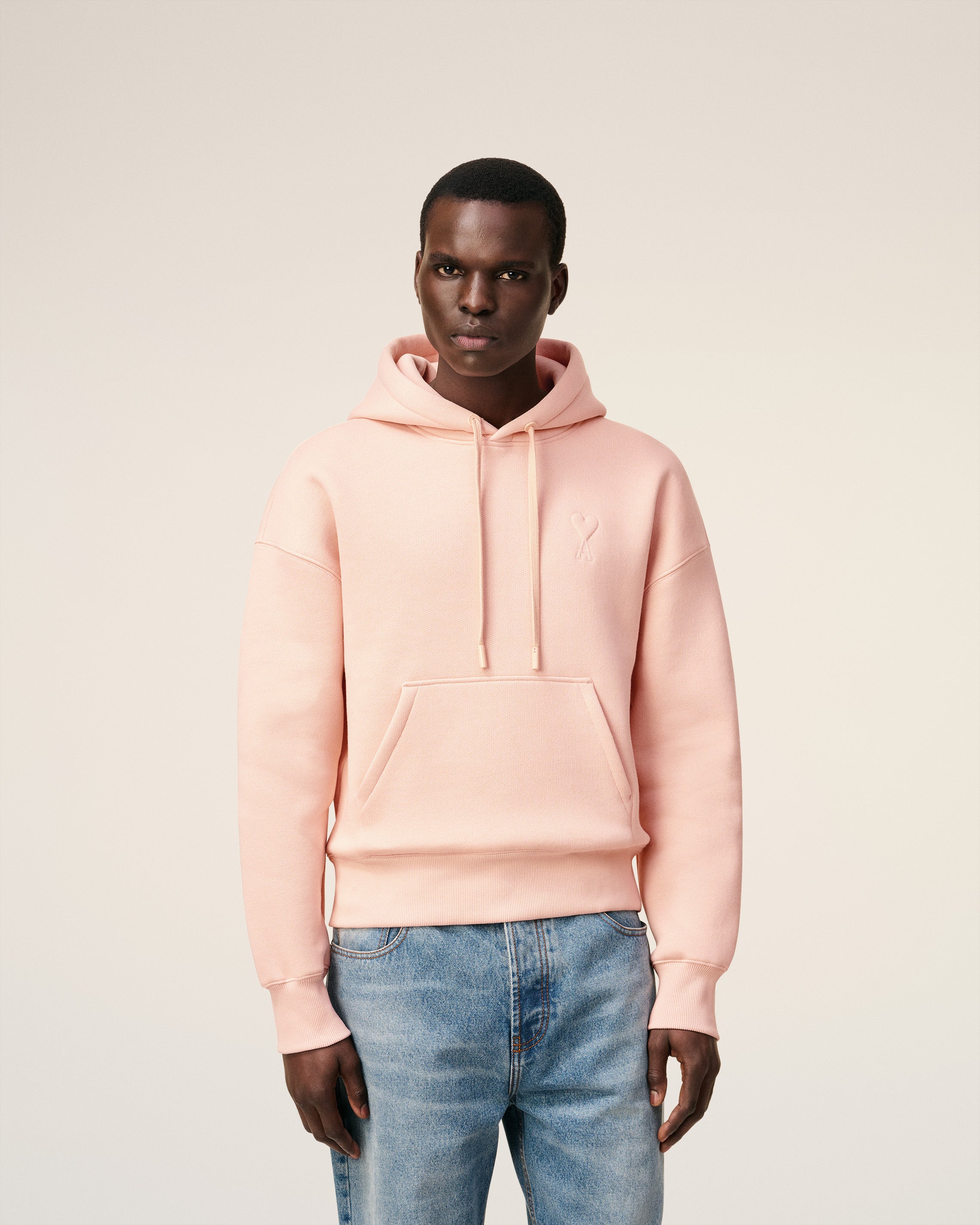 Pink Cotton Ami De Coeur Hoodie POWDER