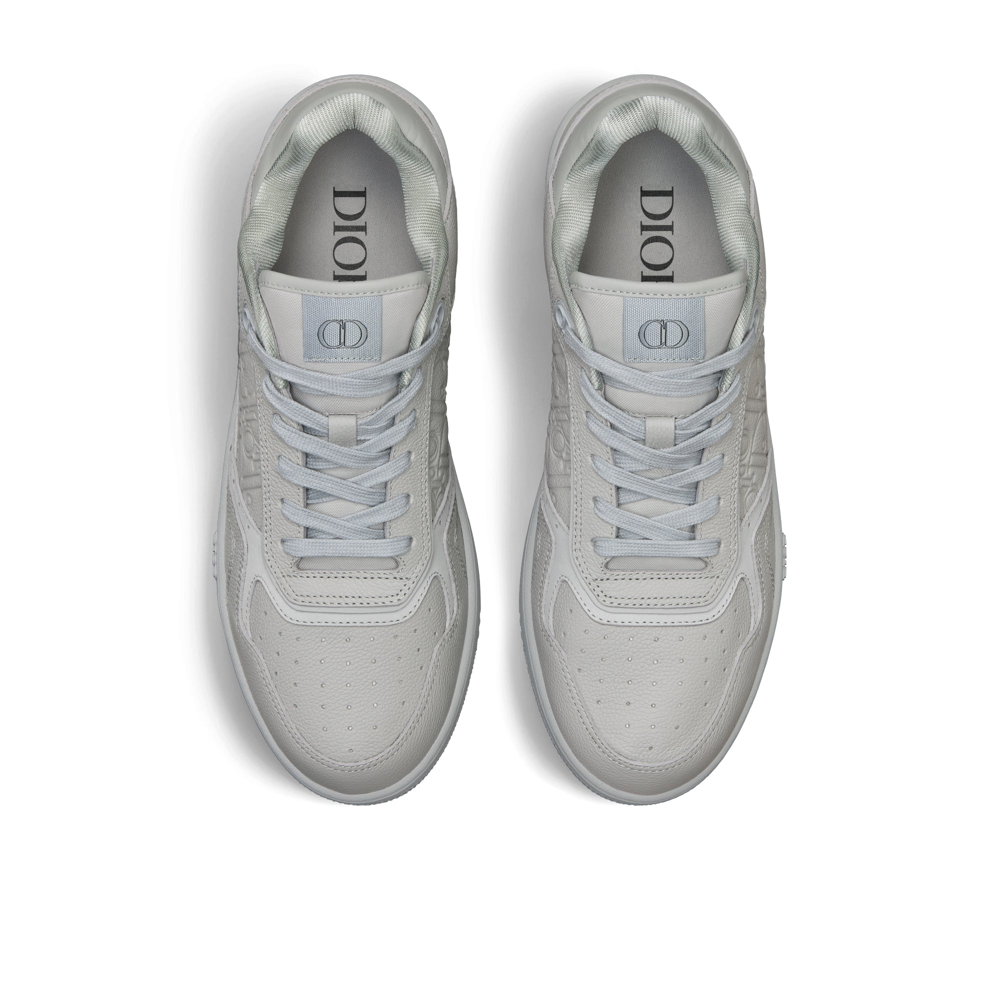 B27 Low-Top Sneaker - Gray Grained Calfskin and Gray Dior Gravity Leather