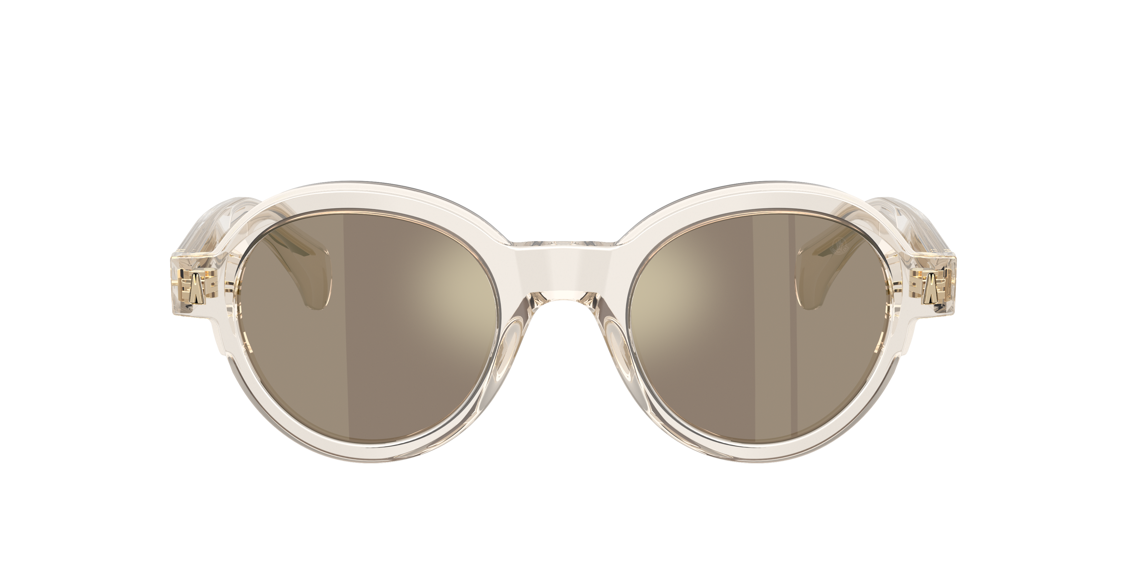 MONCLER ME6003 Rondosa Transparent Butter - Unisex Sunglasses, Light Brown Mirror Gold Lens