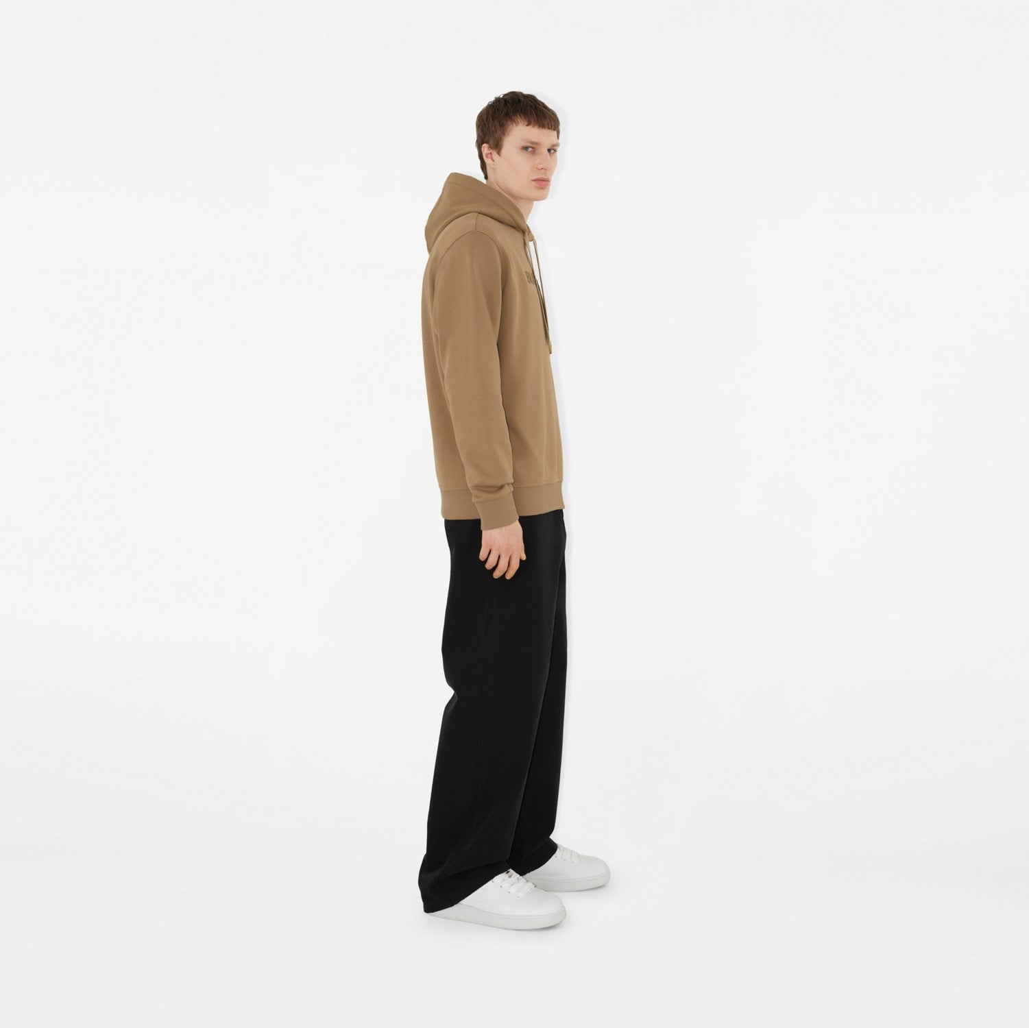 Logo Cotton Hoodie - Camel