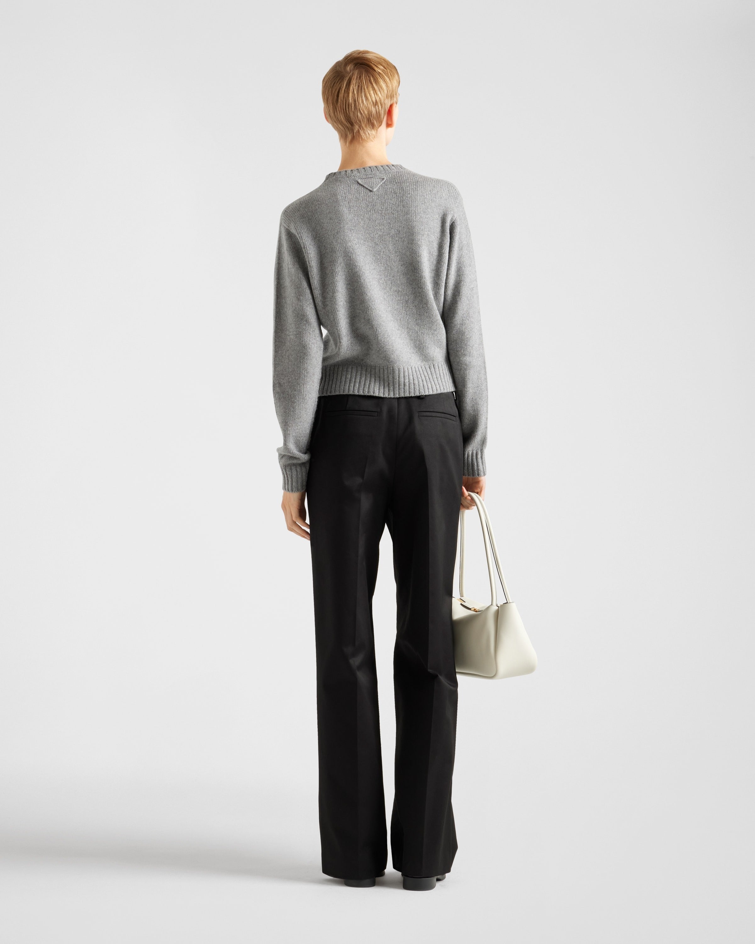 Ribbed knit Re-Cashmere sweater Grey