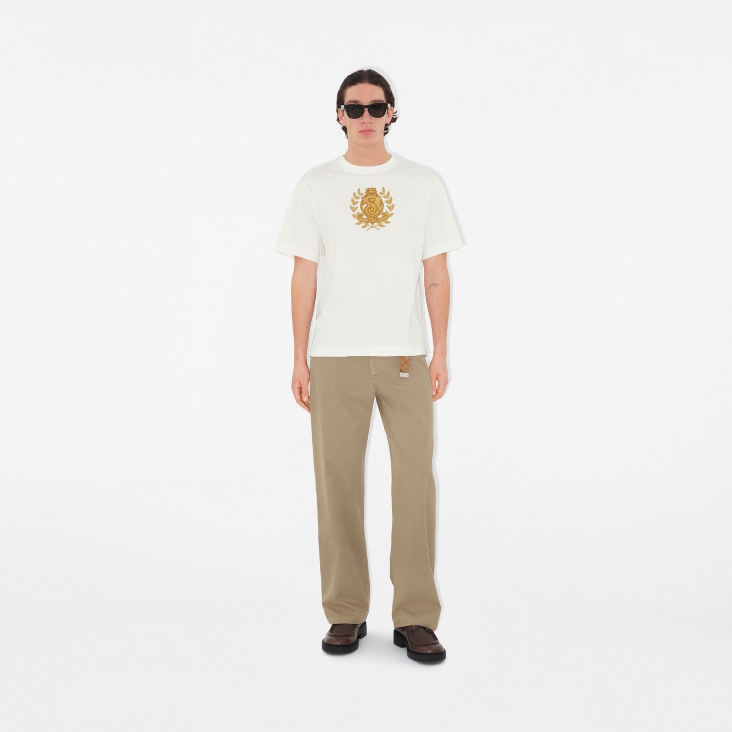 B Crest Cotton T-shirt - Chalk