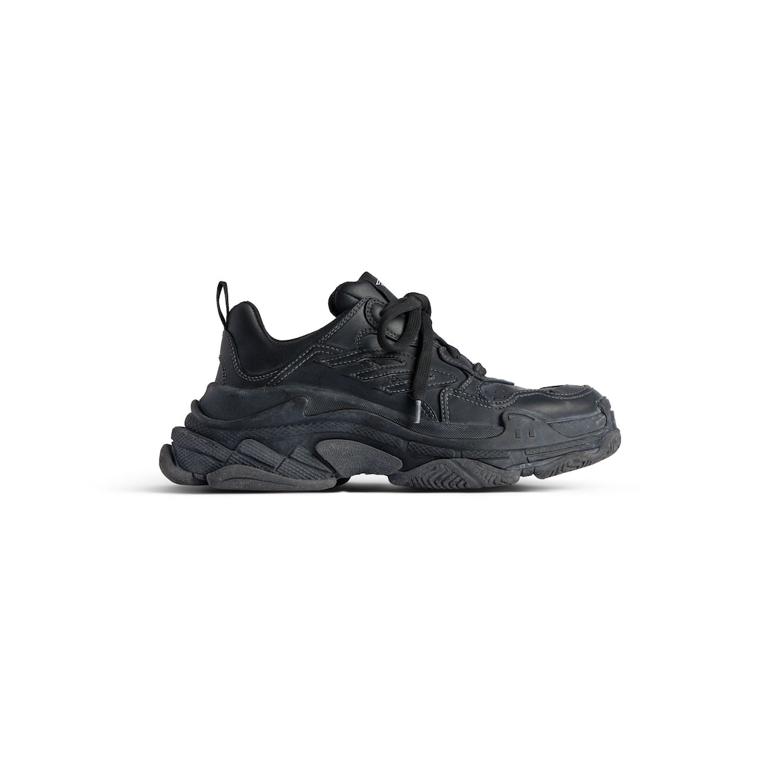 Triple S Sporty Sneaker in black polyurethane