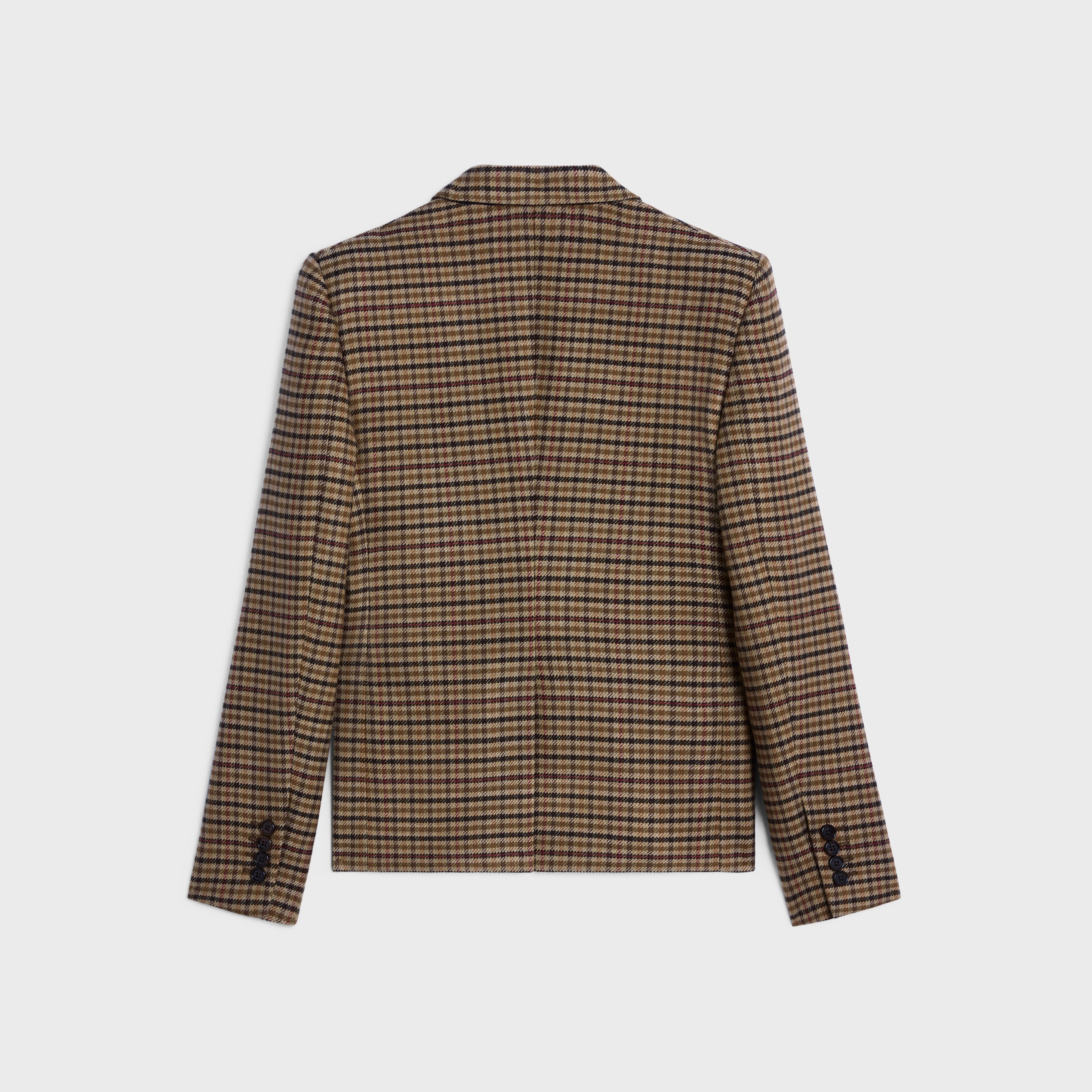 CAMPBELL JACKET IN DOUBLE FACED CHECK WOOL - BEIGE/NOISETTE/NOIR