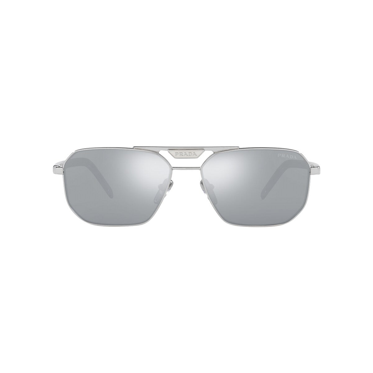 PRADA PR 58YS Silver - Men Luxury Sunglasses, Blue Mirror Silver 80 Lens