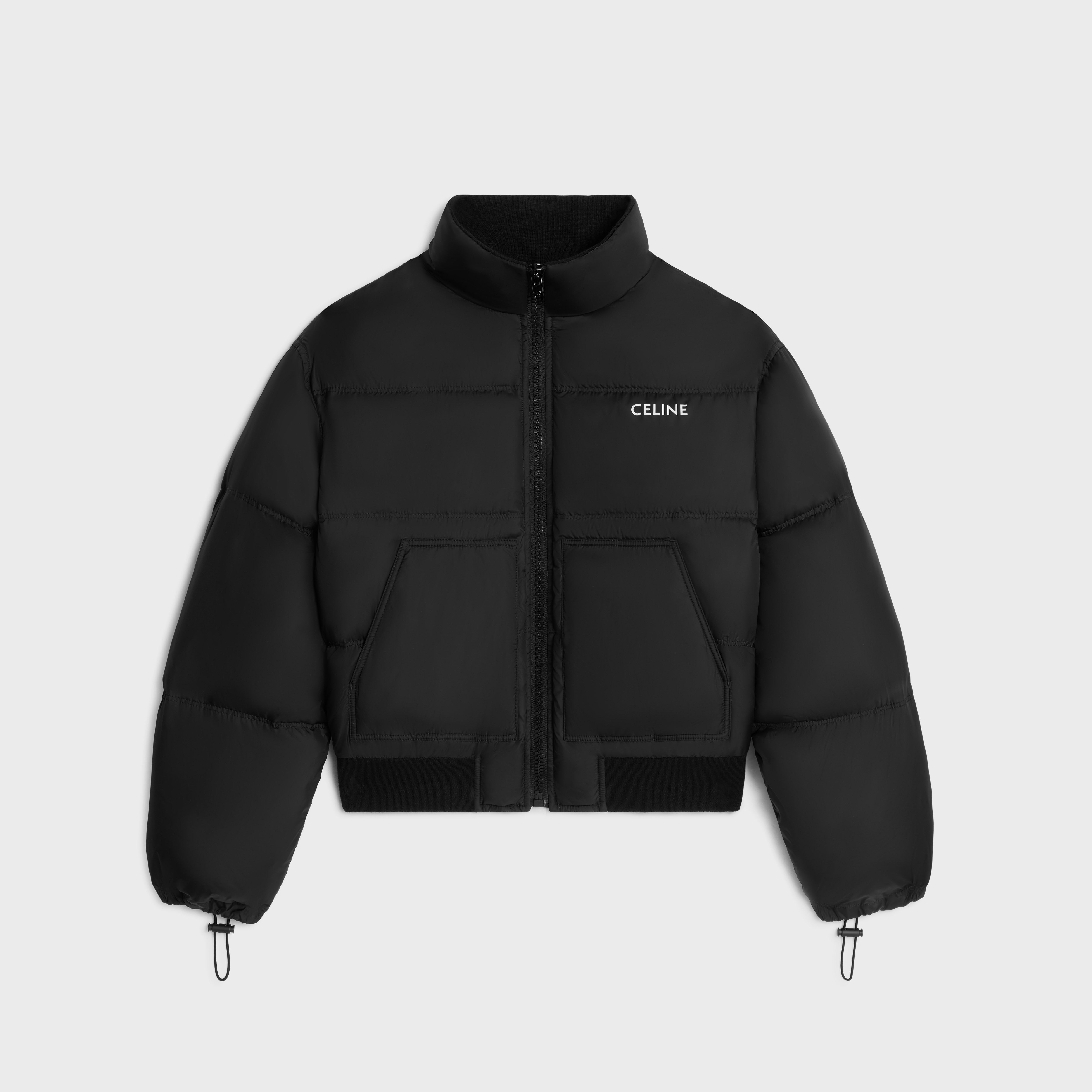 CROPPED DOWN JACKET IN LIGHTWEIGHT NYLON - BLACK