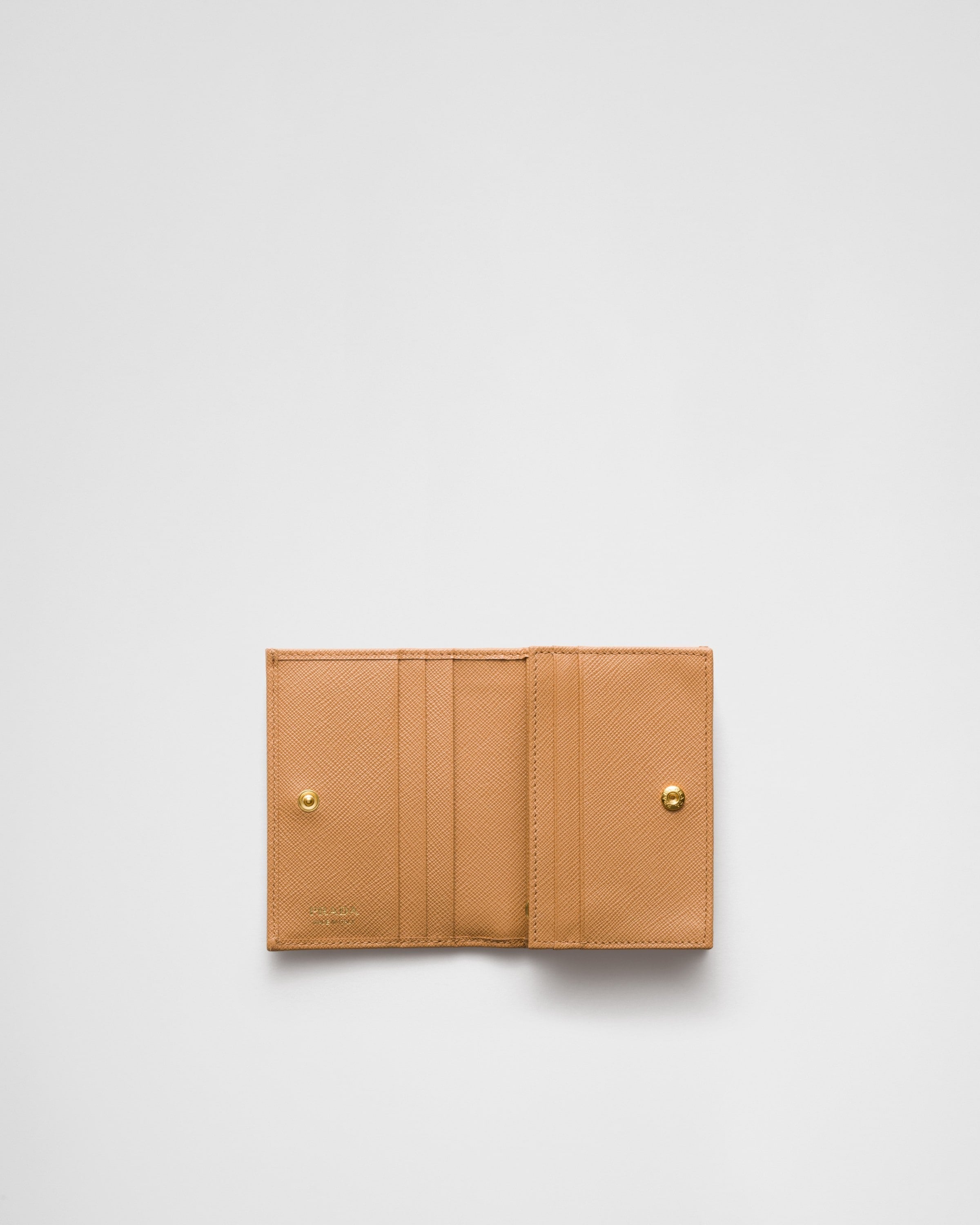 Small Saffiano Leather Wallet Natural