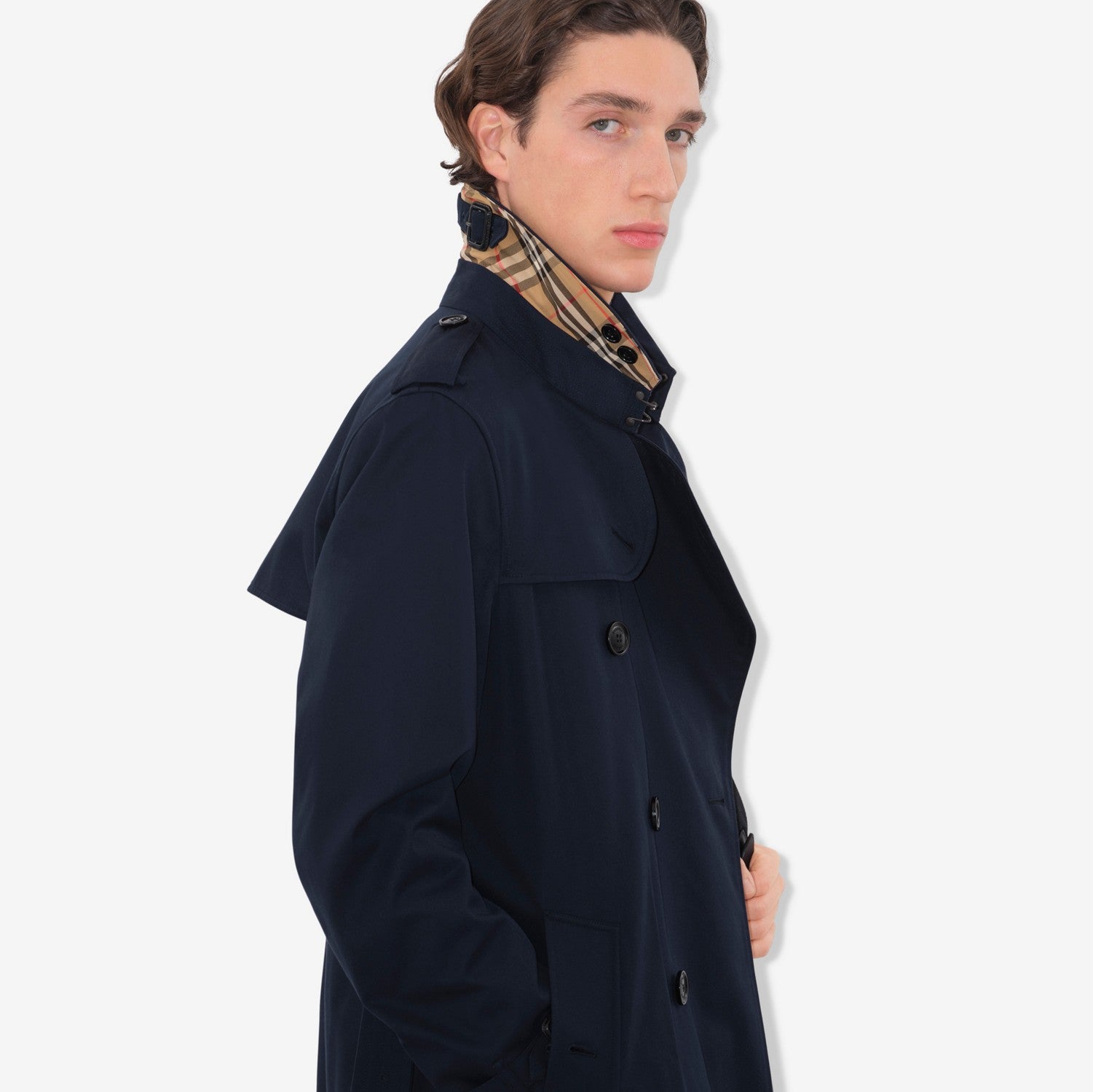 Mid-length Kensington Heritage Trench Coat - Coal blue