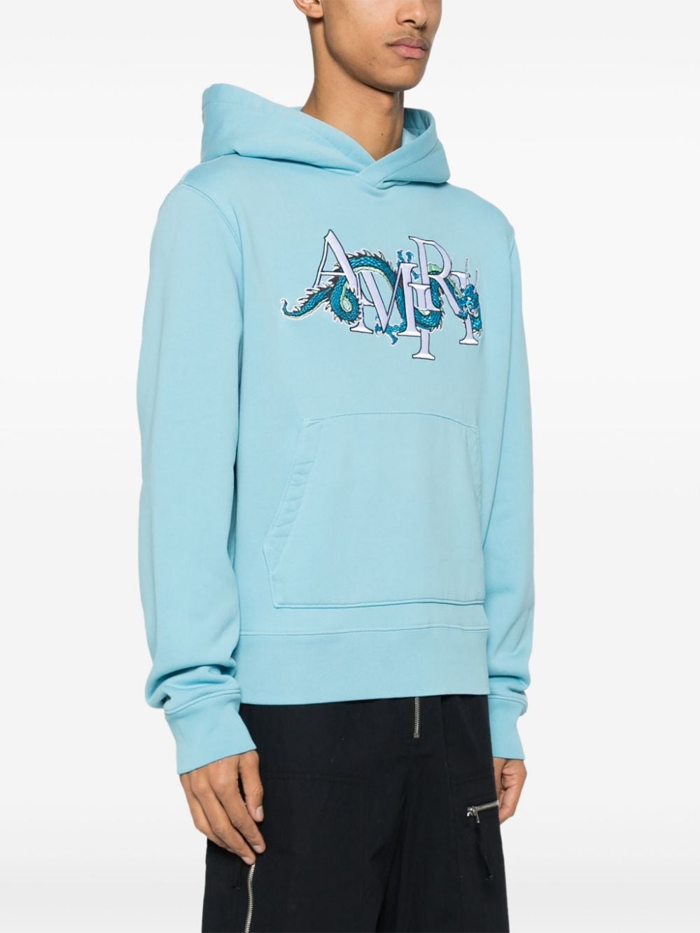 Logo-embroidered cotton hoodie