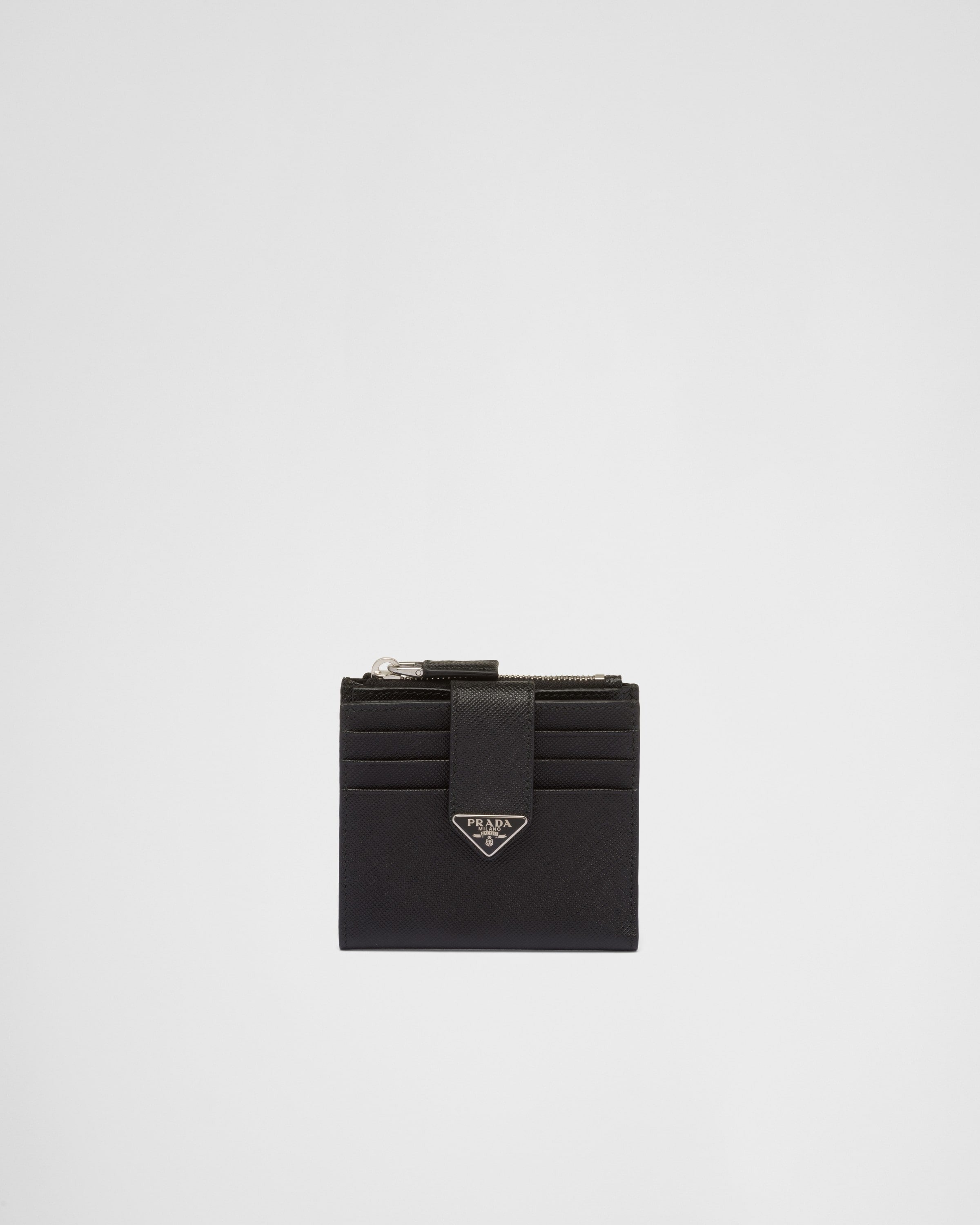 Saffiano leather card holder Black