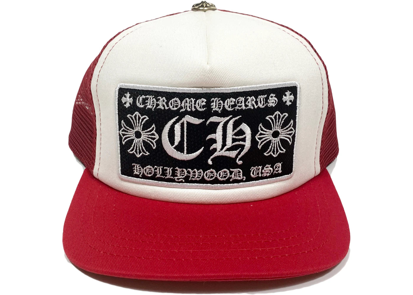 Chrome Hearts CH Hollywood Trucker Hat Red/White