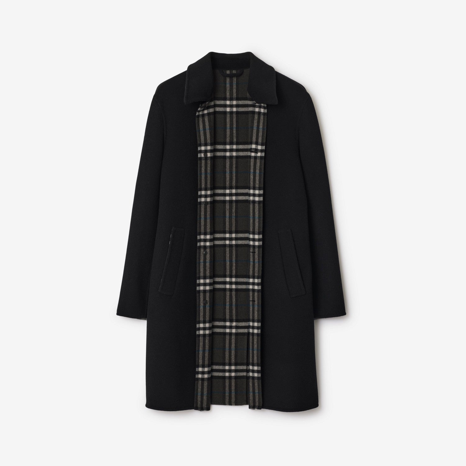 Mid-length Wool Car Coat - Black/snug