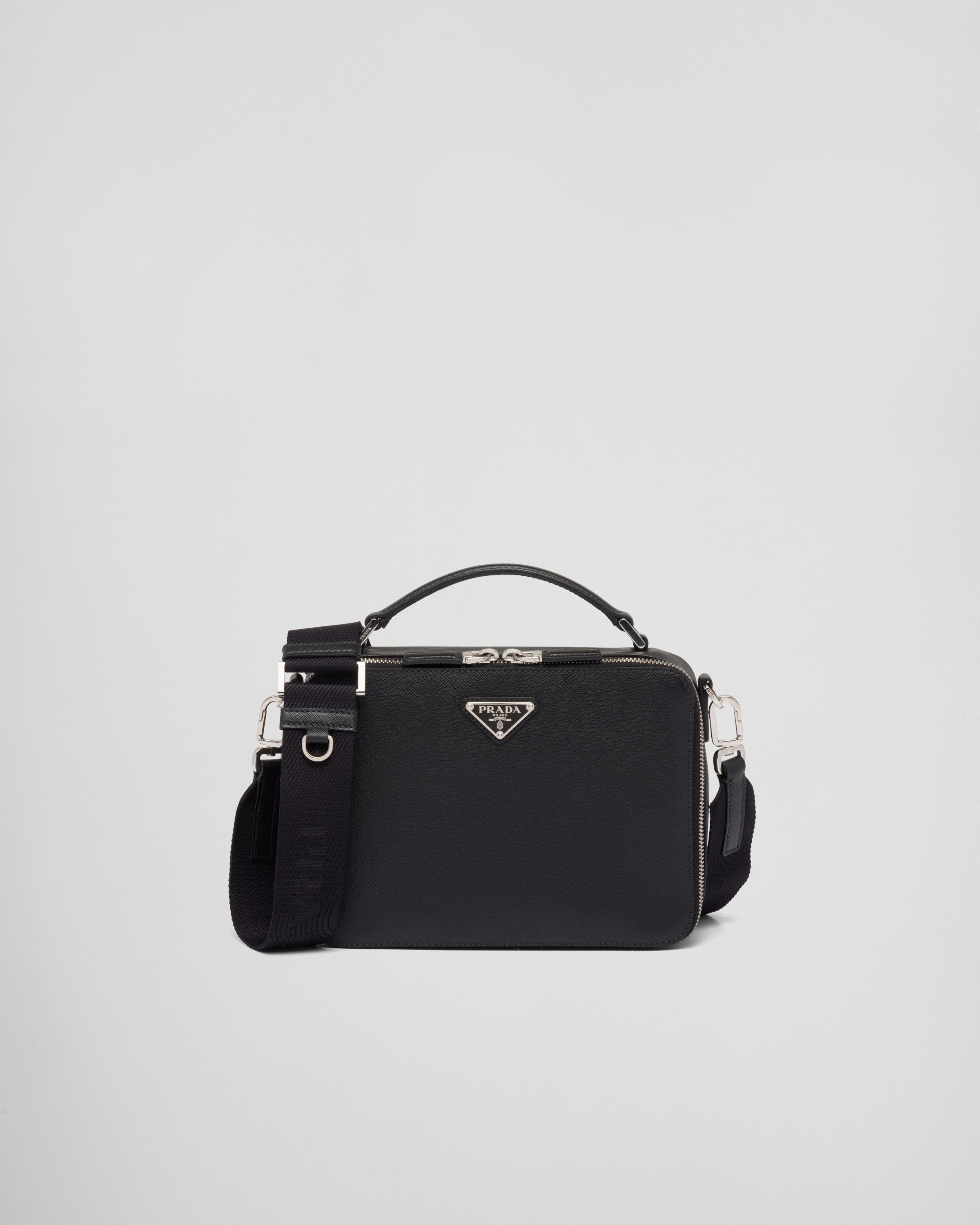 Medium Prada Brique Saffiano leather bag Black