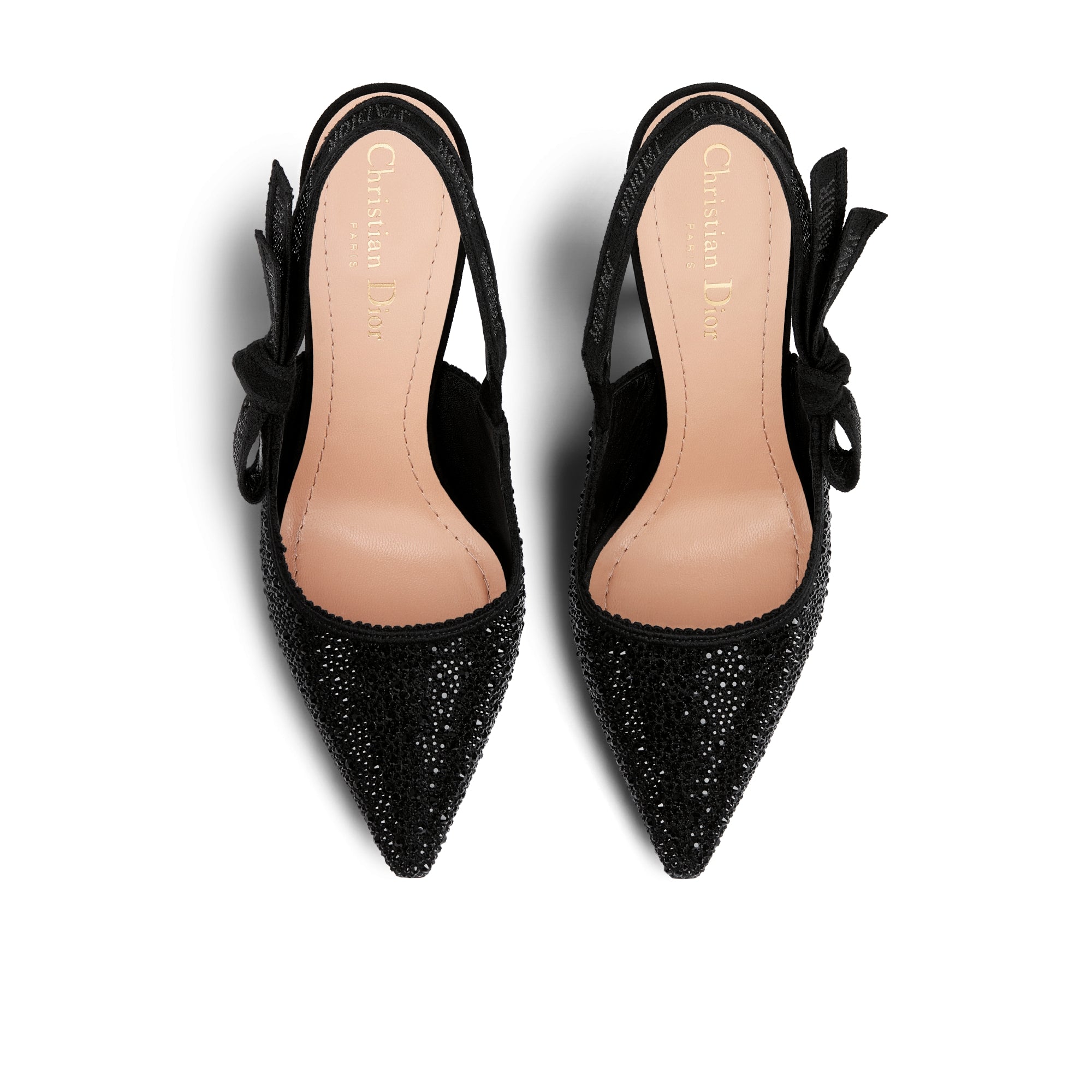 J'Adior Slingback Pump - Black Technical Fabric and Strass